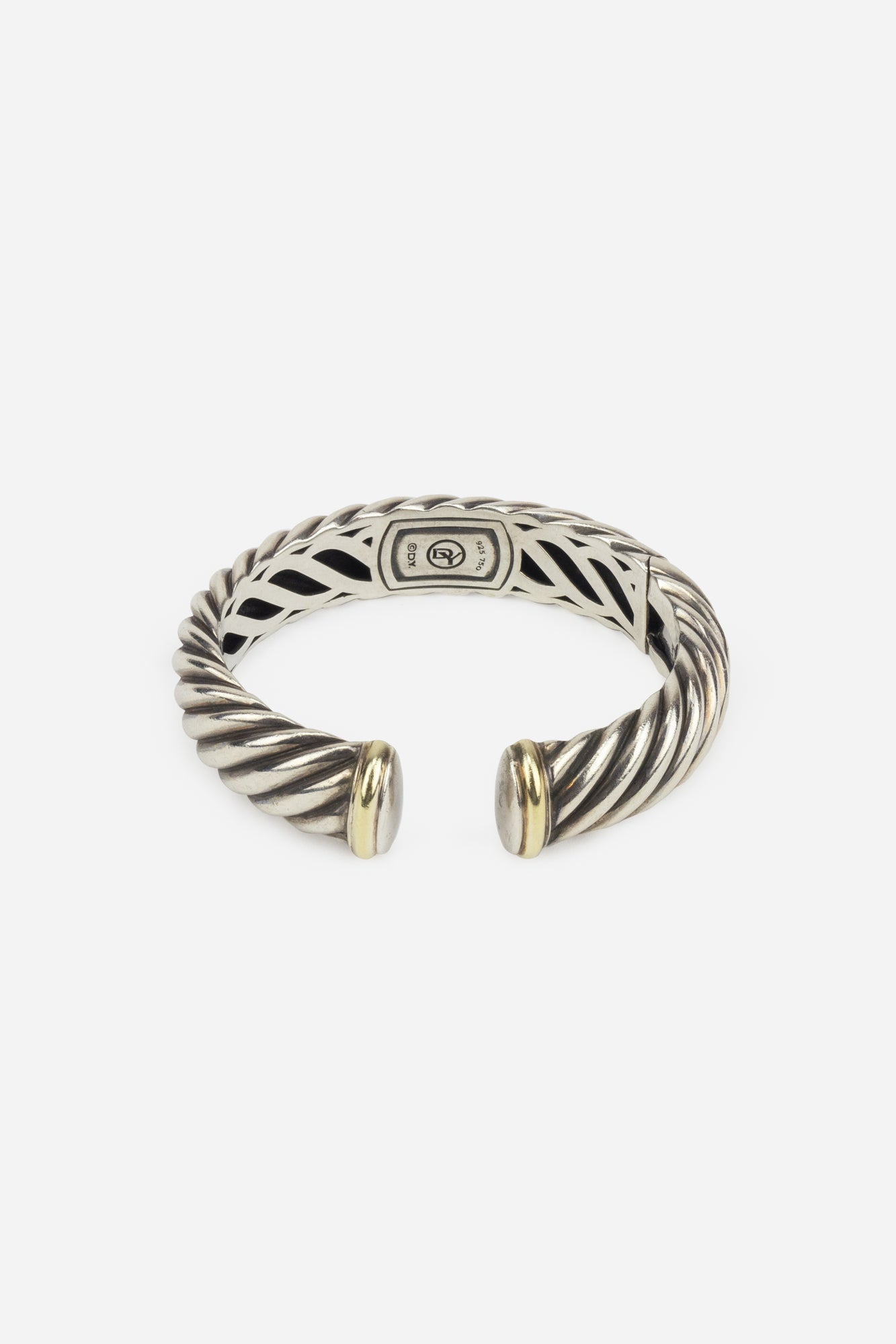Silver and Black Diamond Cable Bracelet