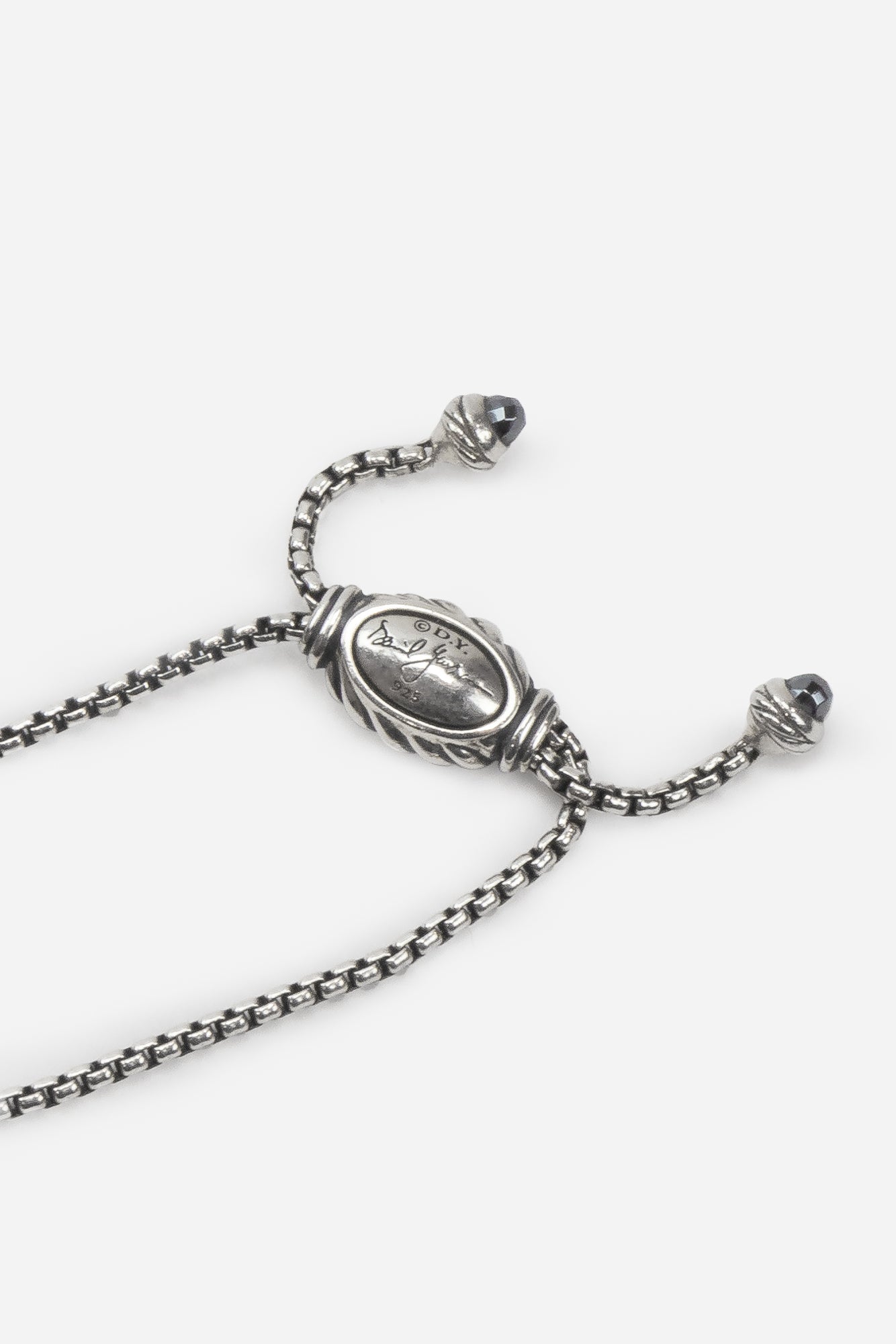 Silver and Hematine Osetra Small Tassel Chain Pendant Necklace