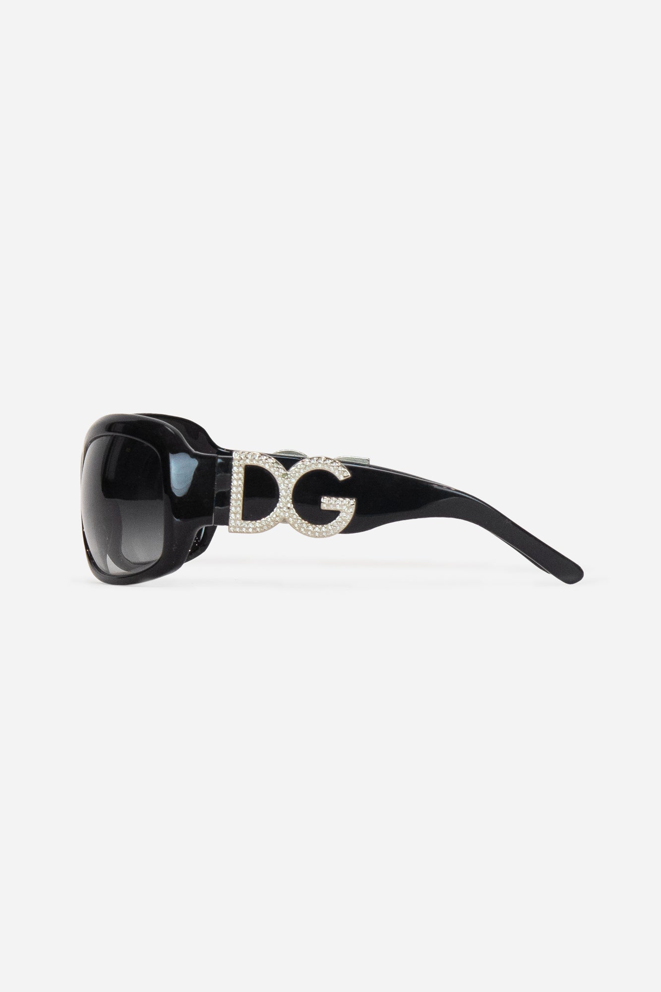 Black Round Frame Diamond Logo Sunglasses