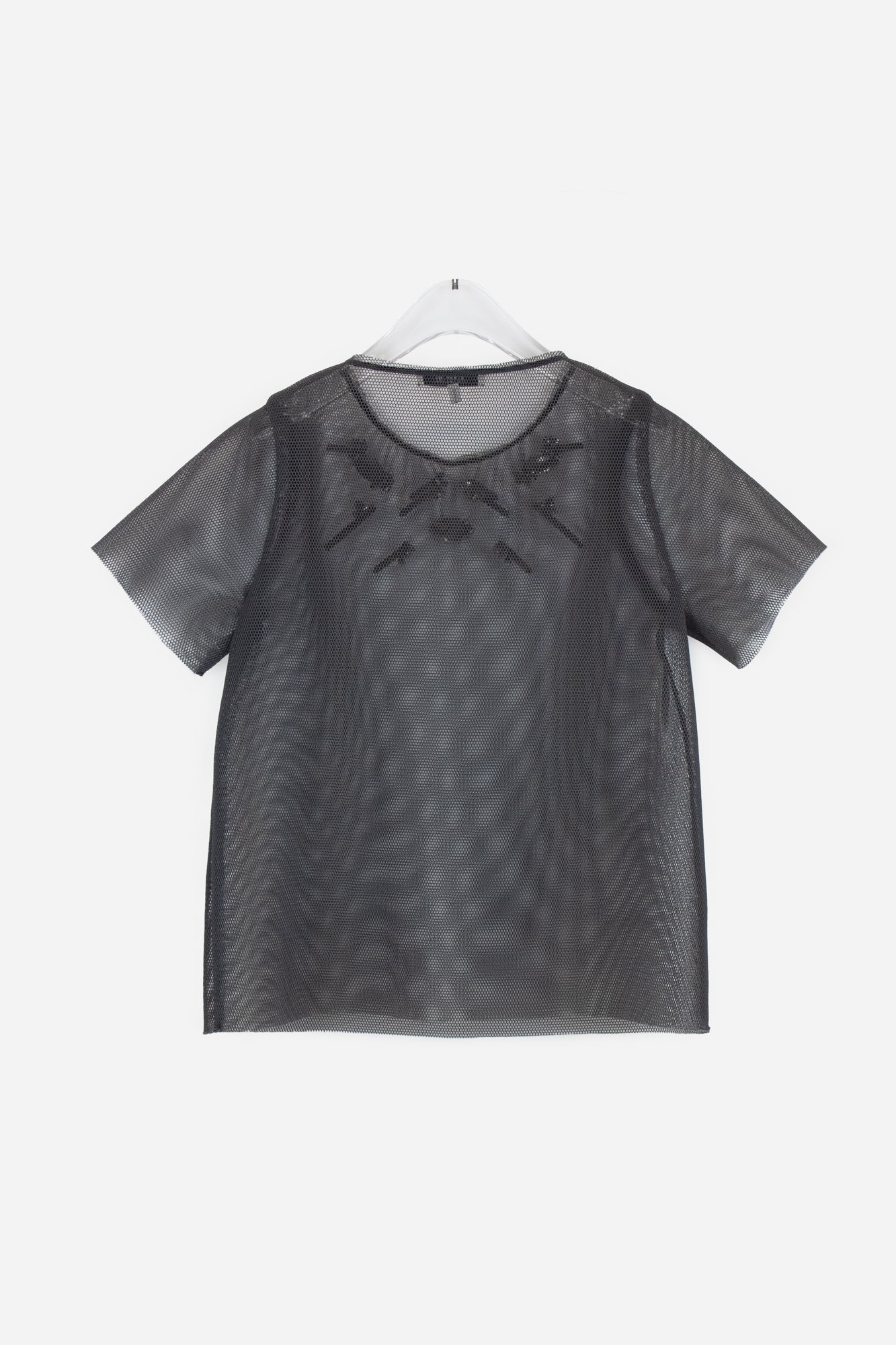 Black Mesh Sheer Jewel Embellished Top