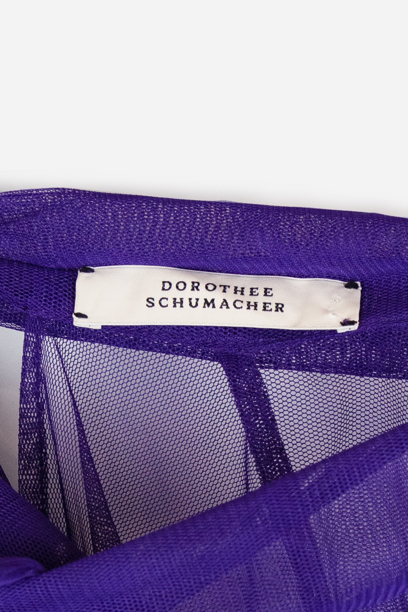 Purple Mesh Tie Front Blouse