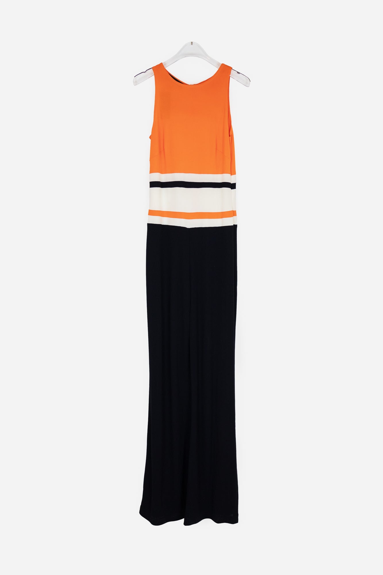 Orange and Black Striped Jumpsuit