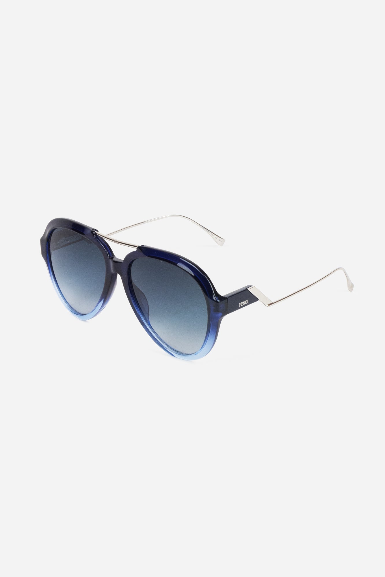 Black and Blue Gradient Lens Aviator Sunglasses