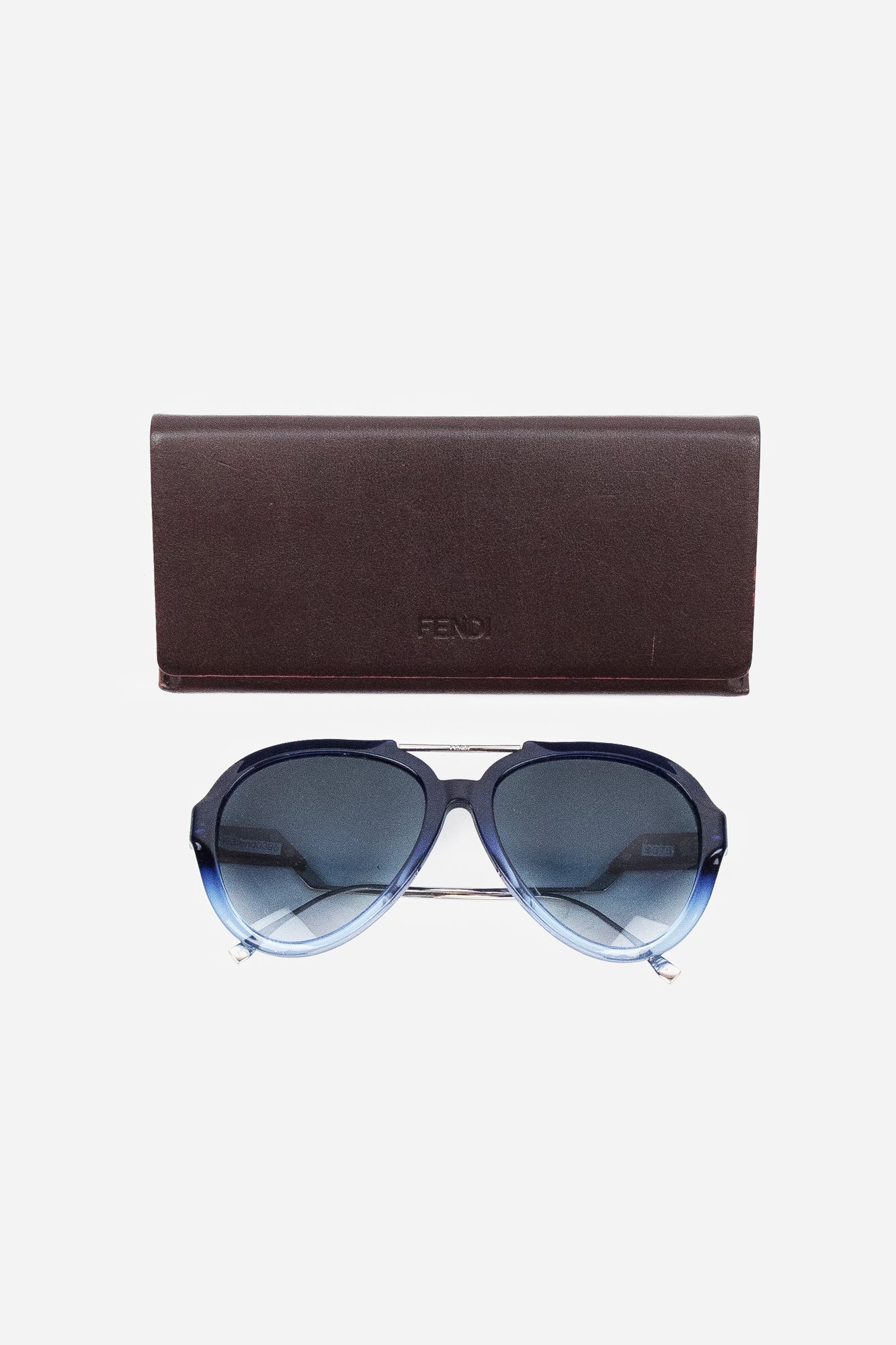 Black and Blue Gradient Lens Aviator Sunglasses