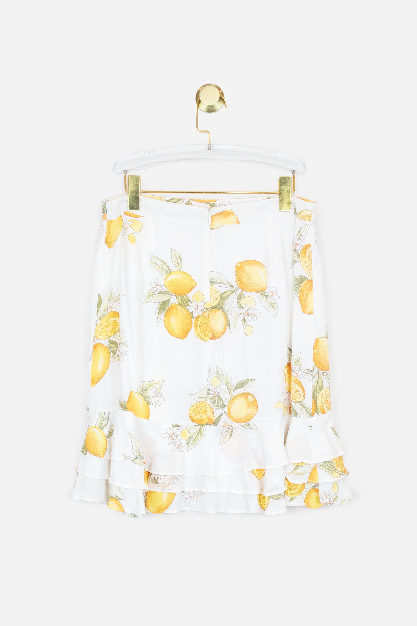 White and Yellow Lemon Printed Natalia Skort