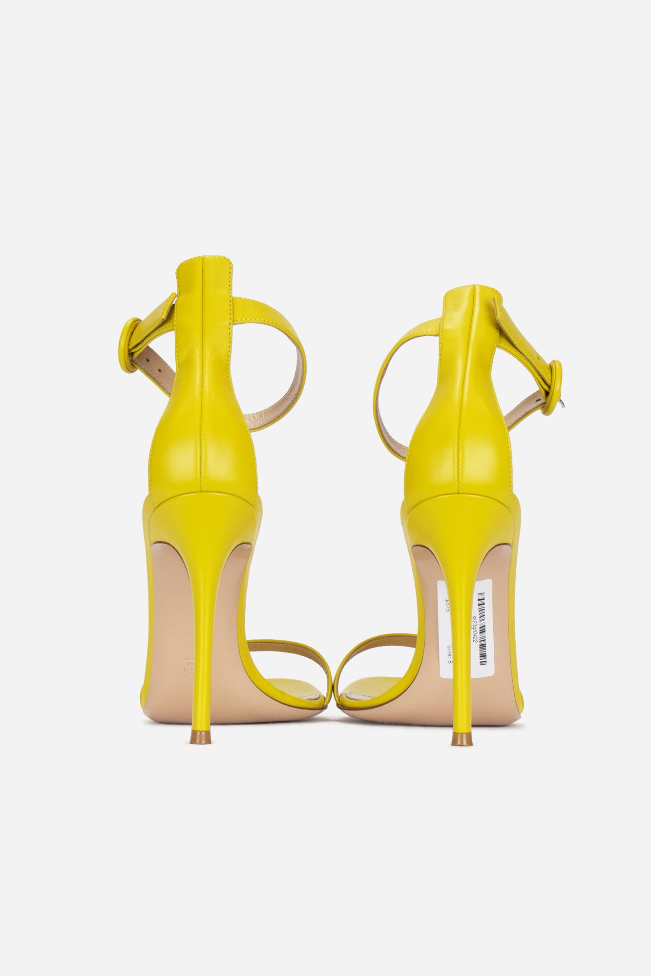 Yellow Leather Strappy Sandals