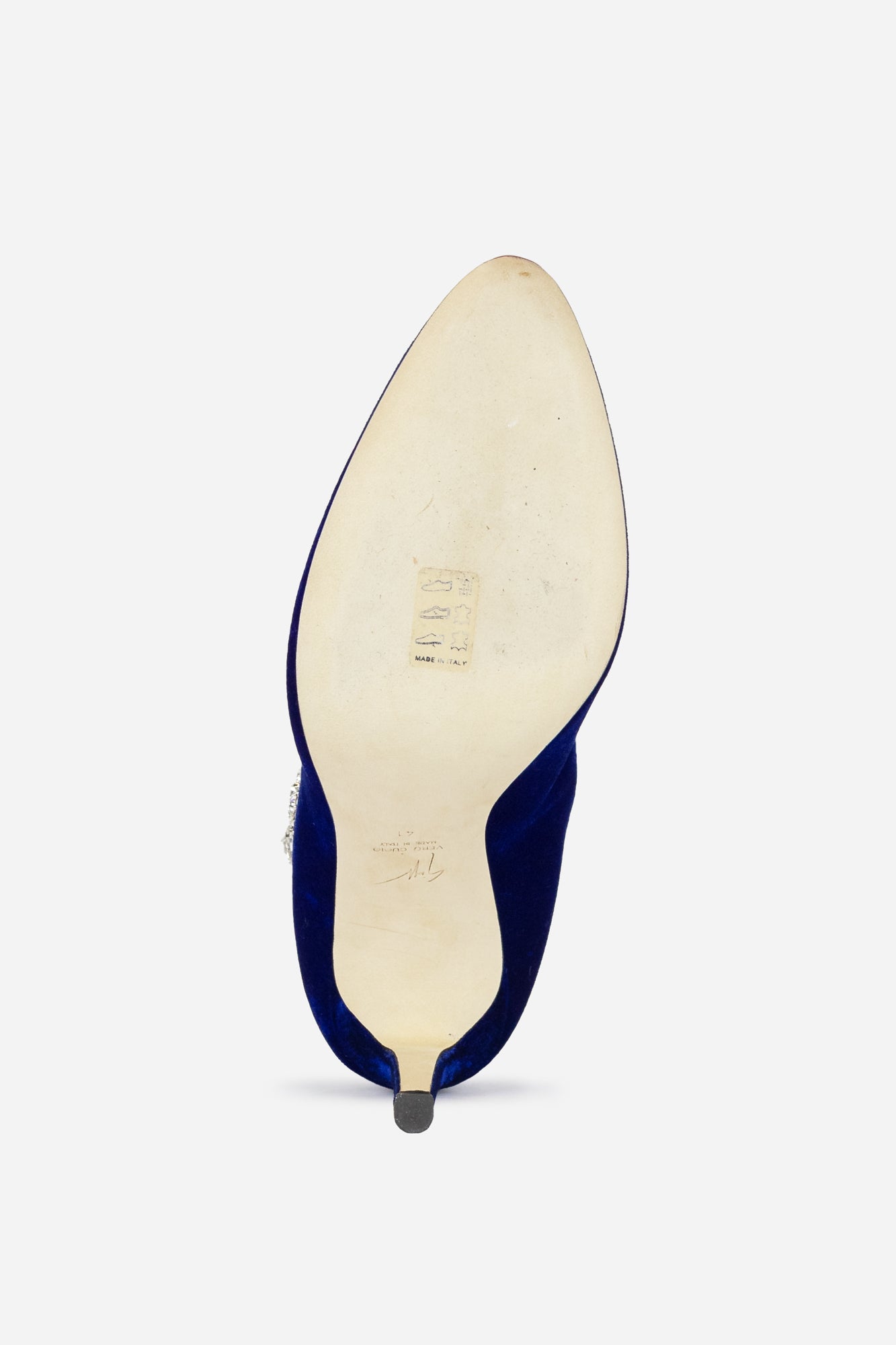 Blue Celeste Crystal Boots Velvet