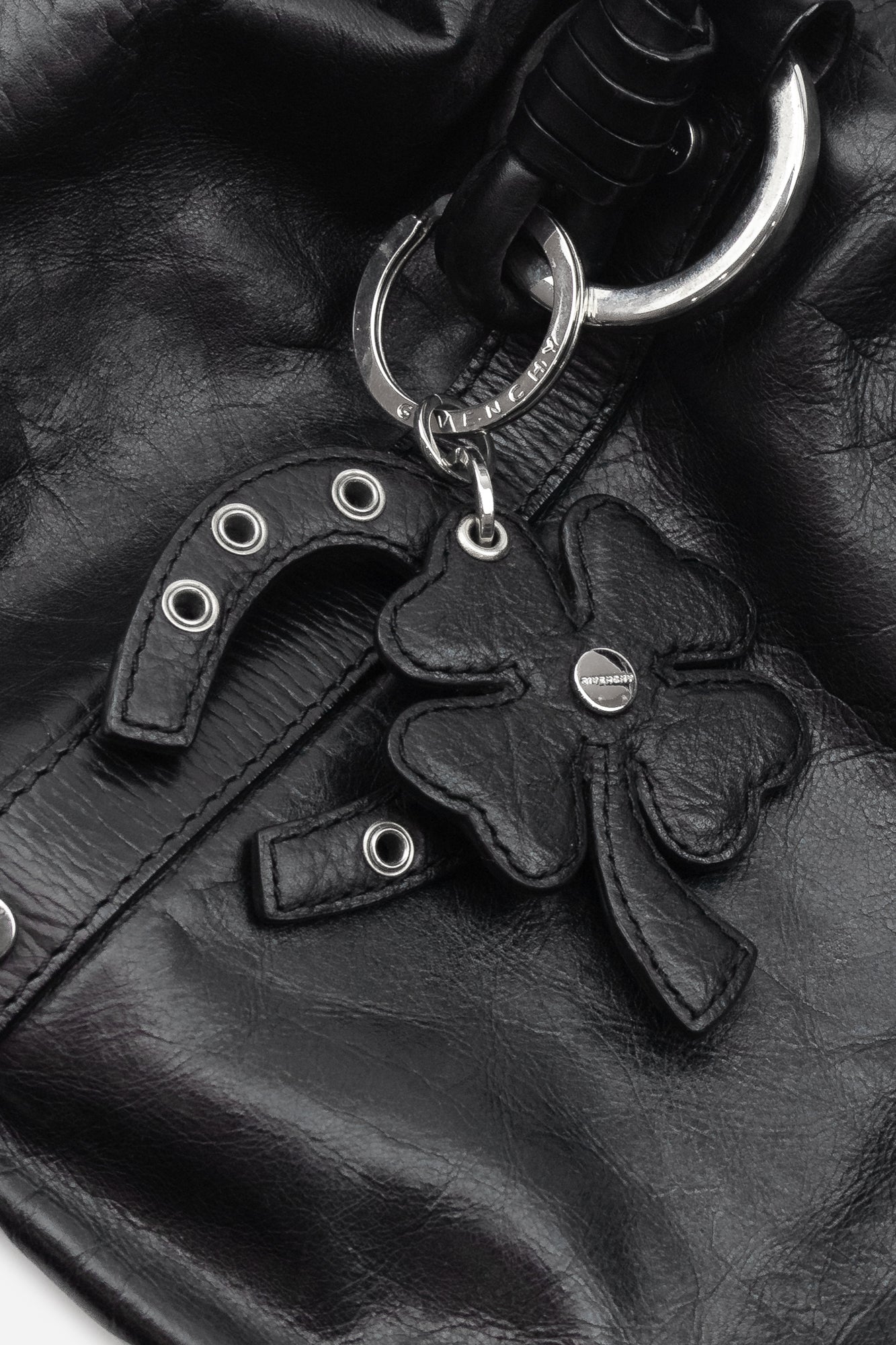 Black Leather Pumpkin Tassel Handbag