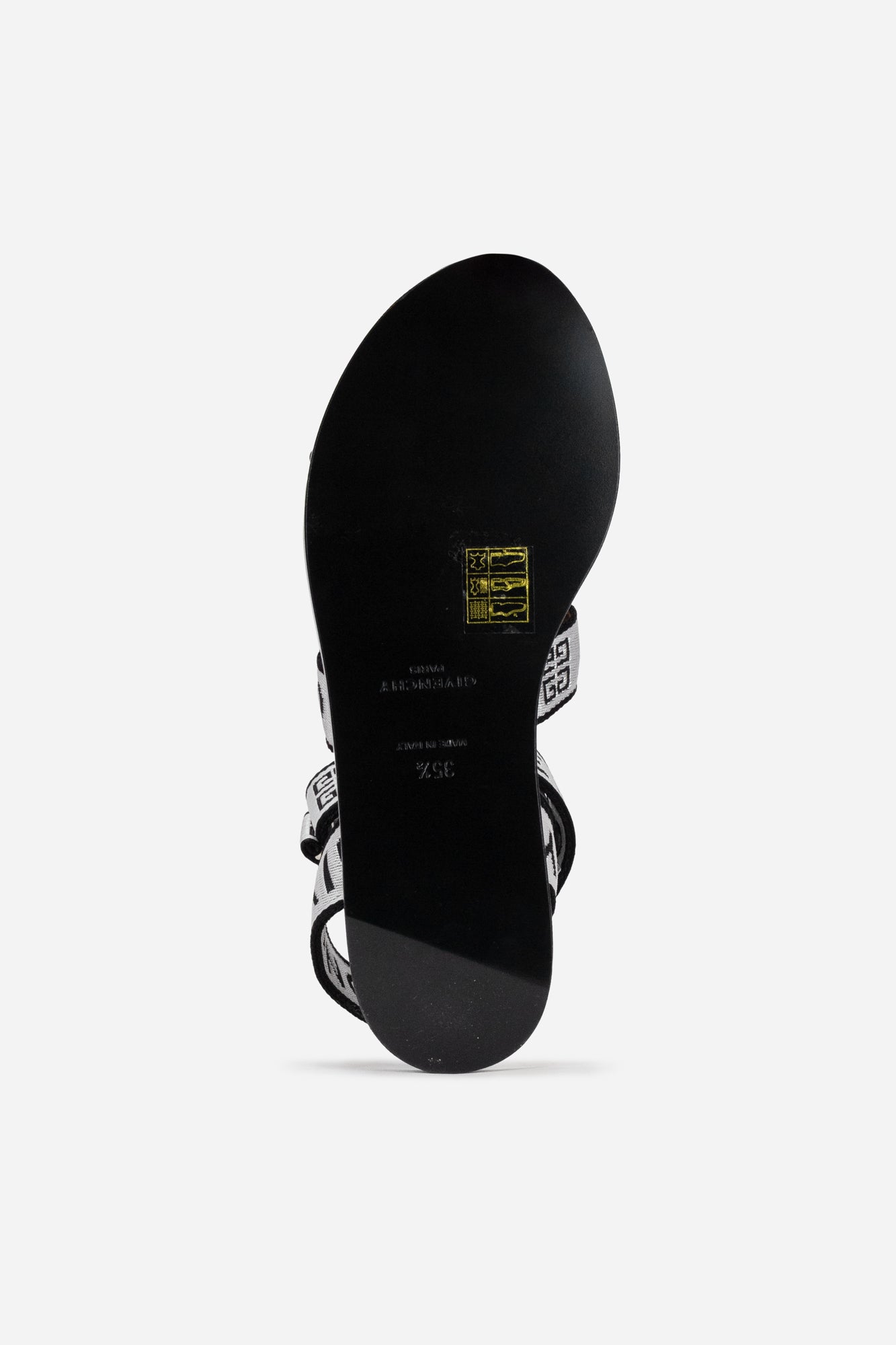Black and White Logo Strap Flat Sandals