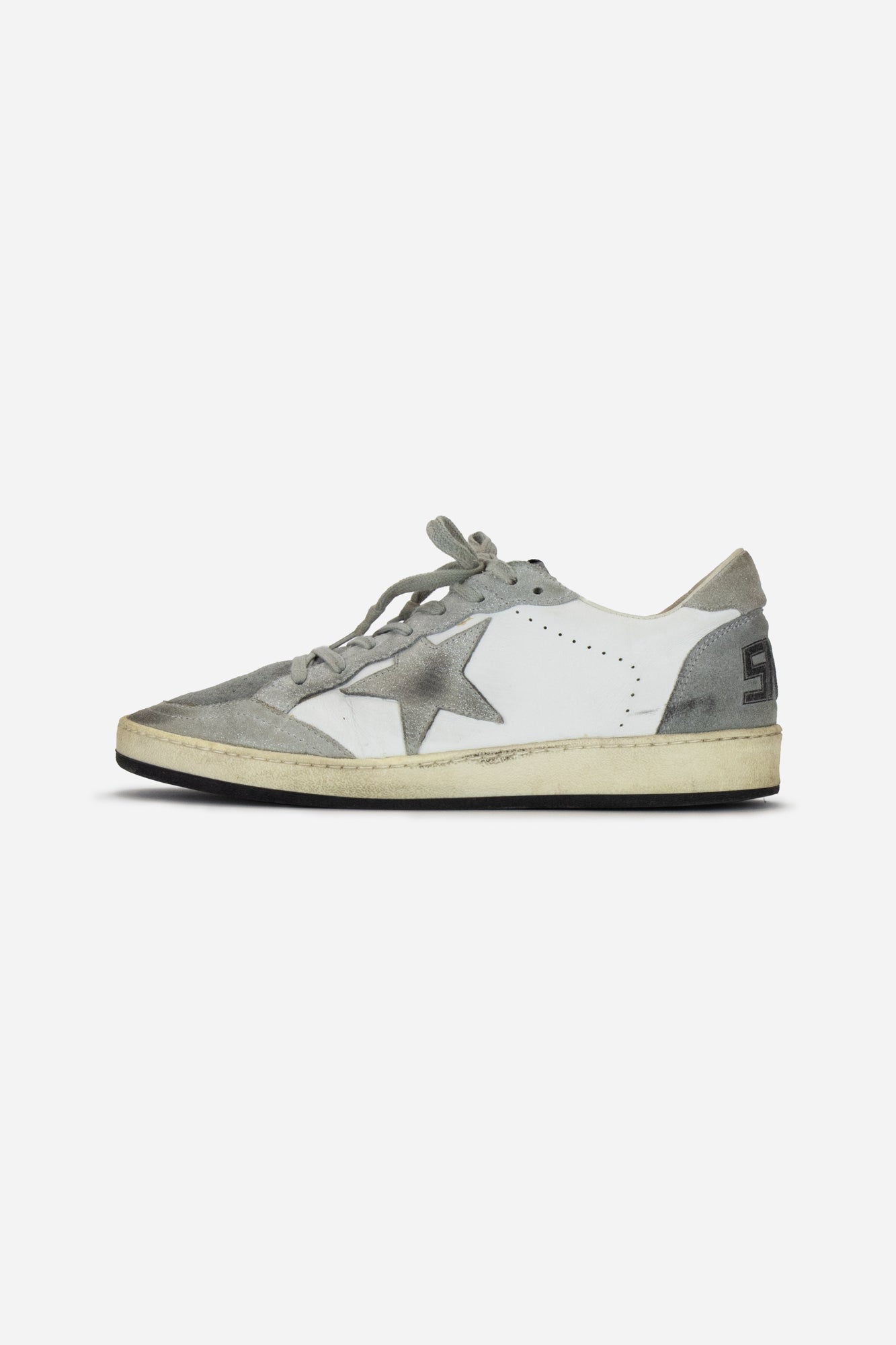 White and Grey Low Top Sneakers