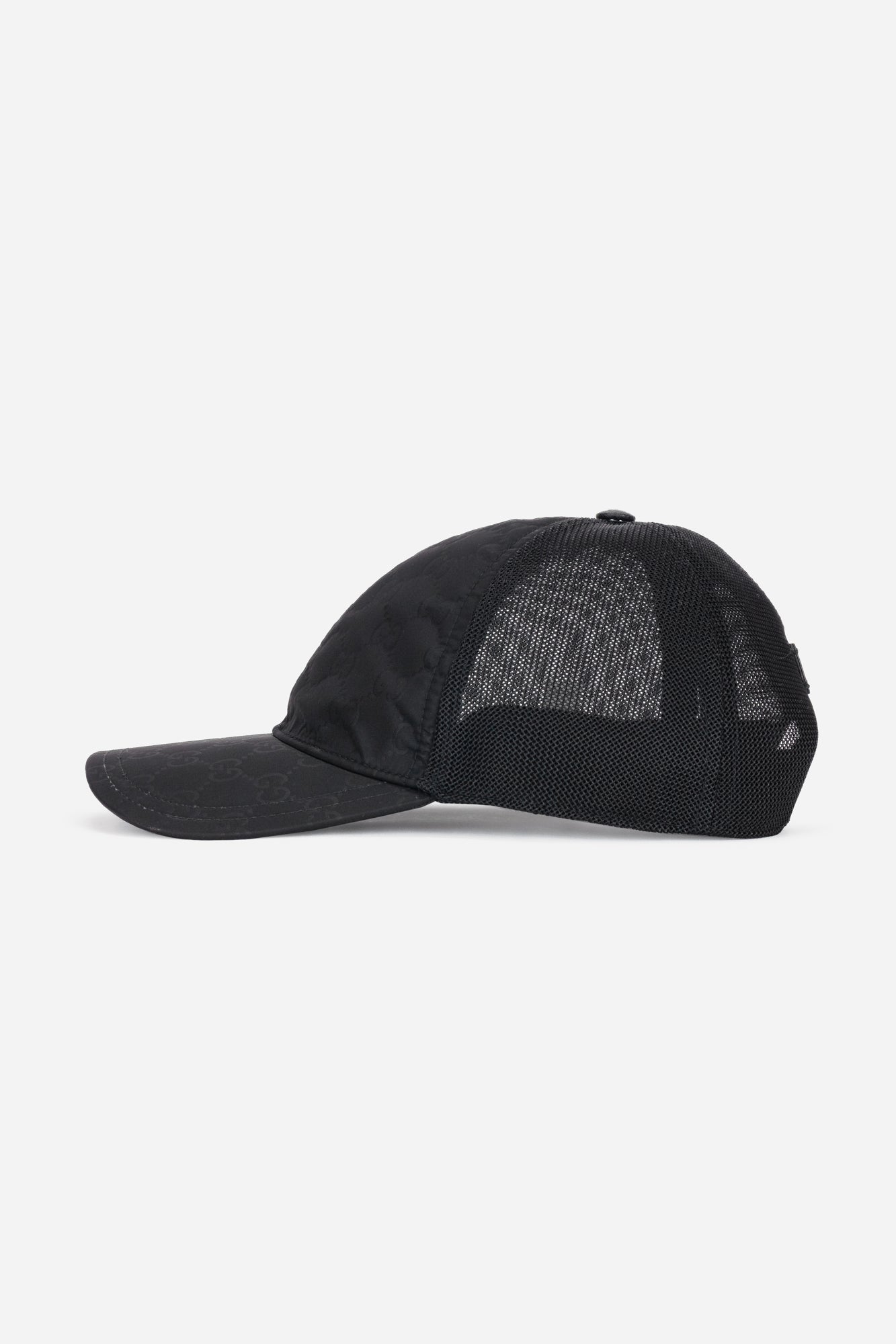 Black GG Nylon Baseball Cap