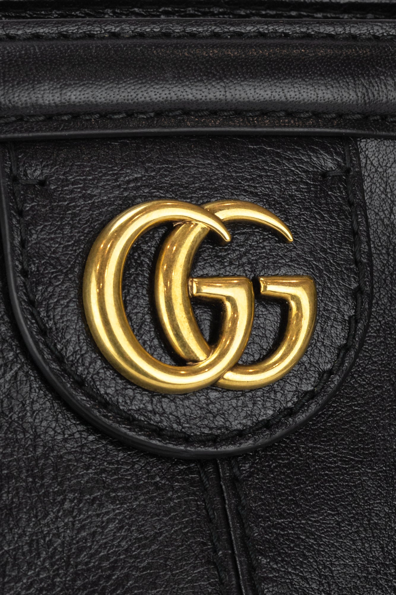 Black Leather GG Large Rebelle Top Handle Bag