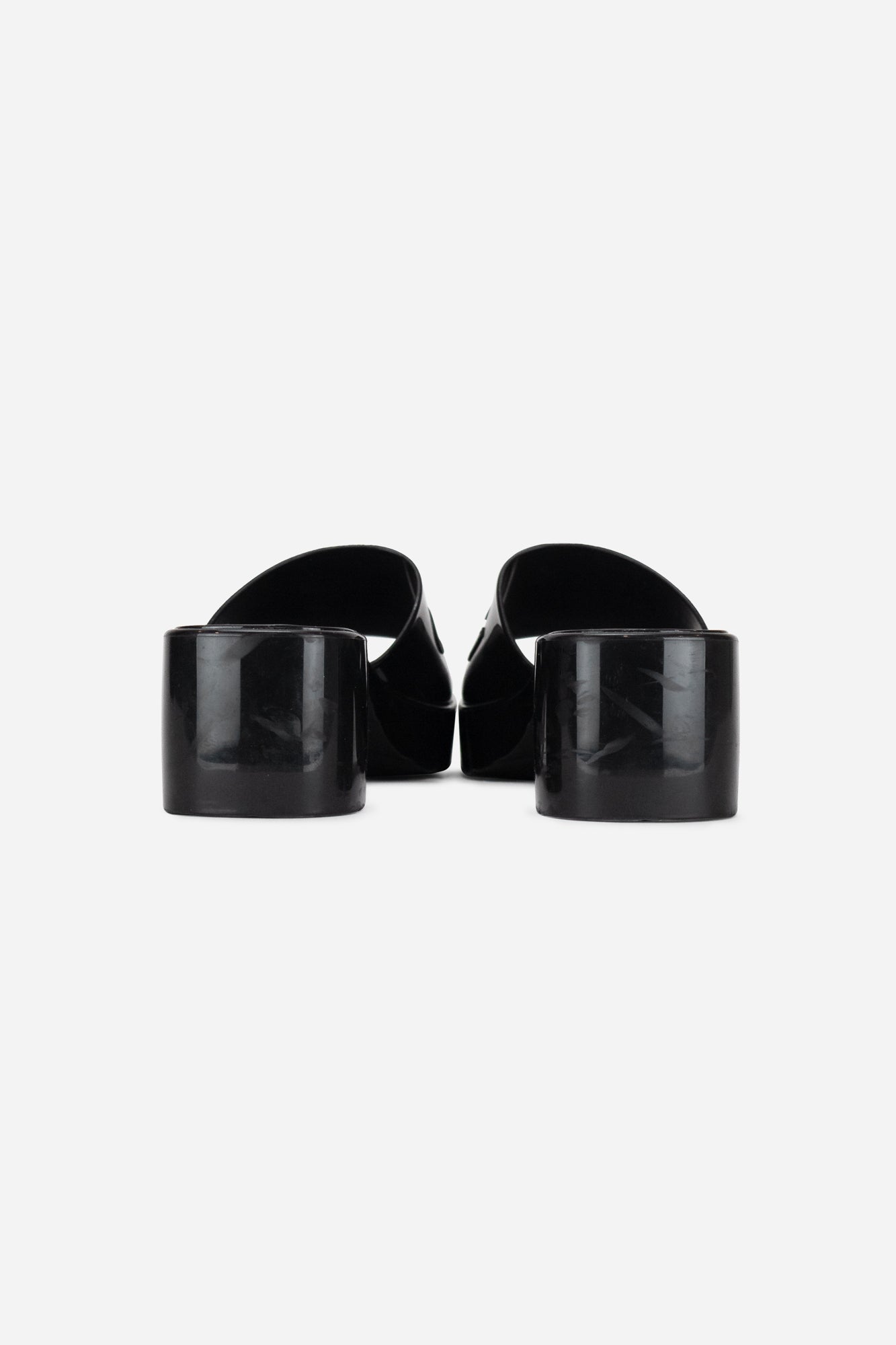 Black Rubber Slide Sandals