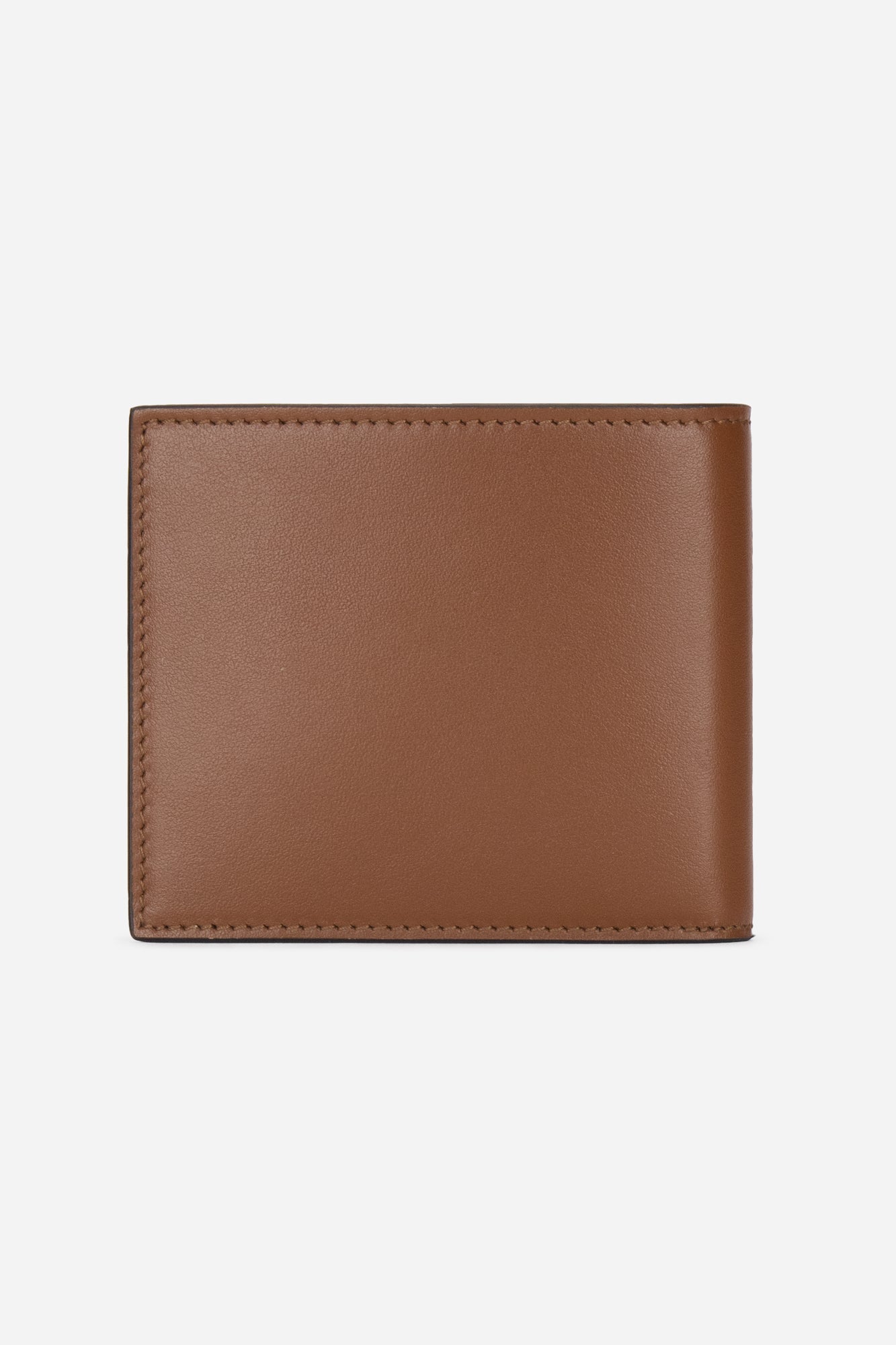 Brown Leather Logo Bi-Fold Wallet