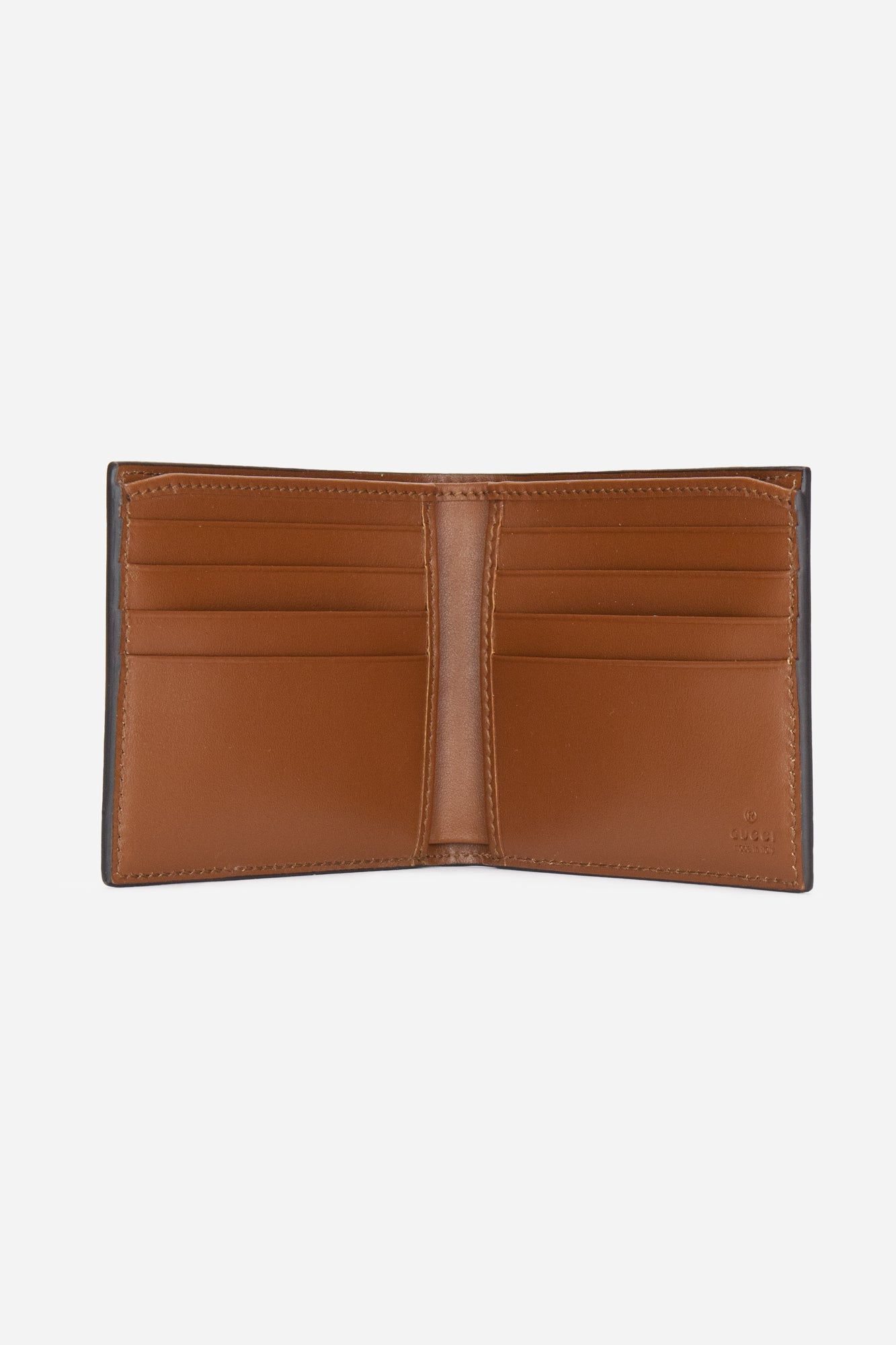 Brown Leather Logo Bi-Fold Wallet