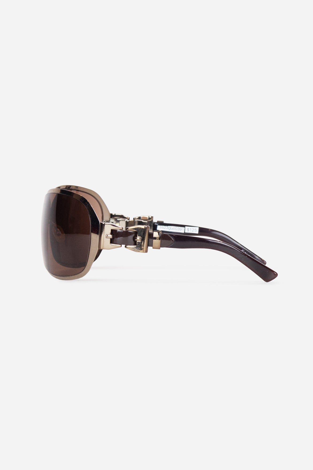 Brown Wire Shield Sunglasses