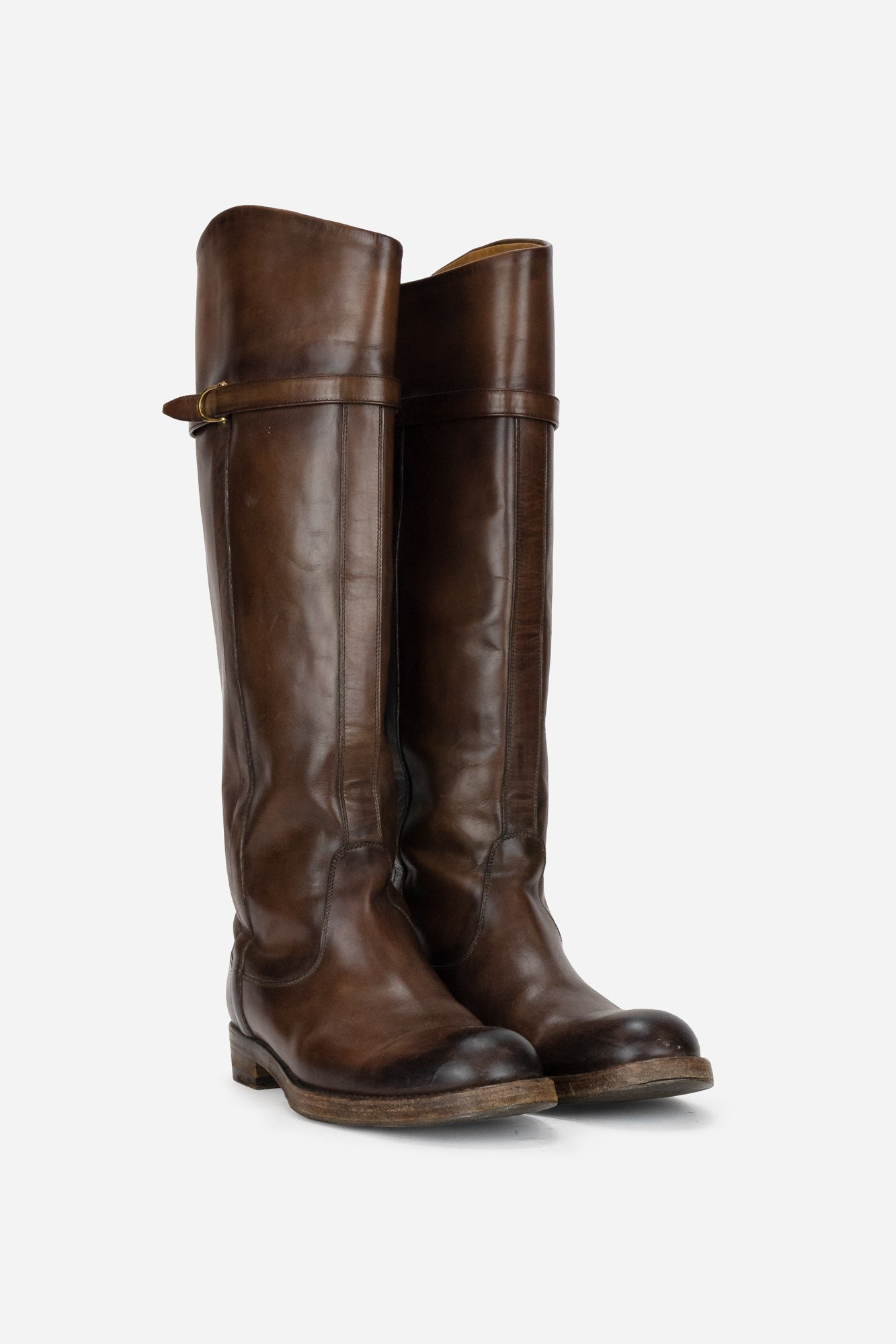 Dark Brown Eleonora Leather Riding Boot