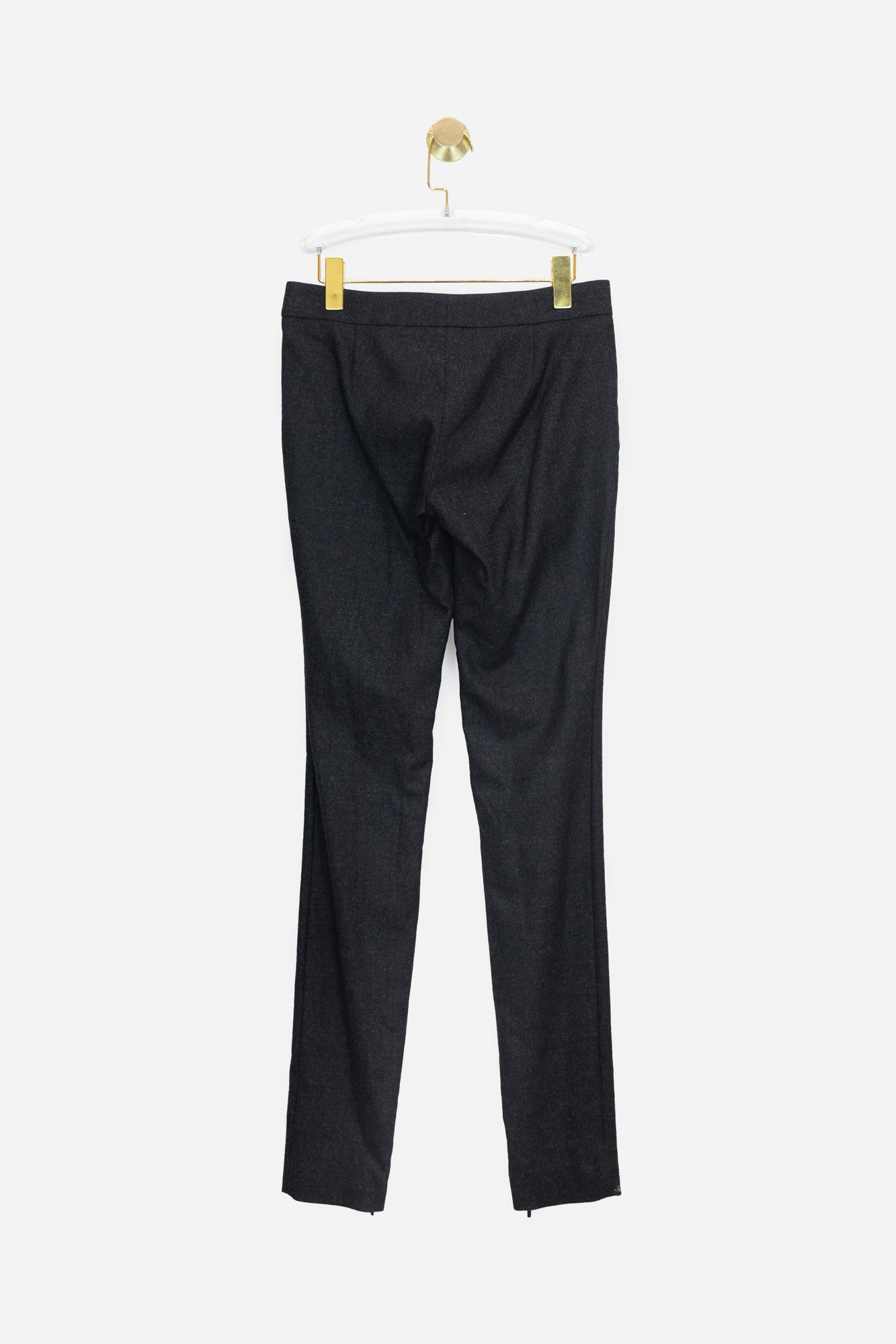 Dark Grey Gucci Trouser With Zipper Ankle And Gold Buckle