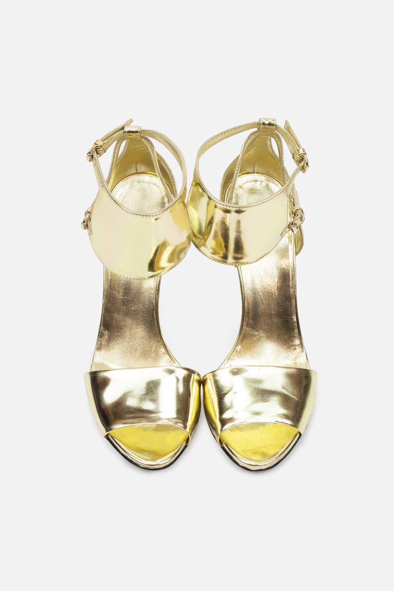 Gold Metallic Leather Pumps
