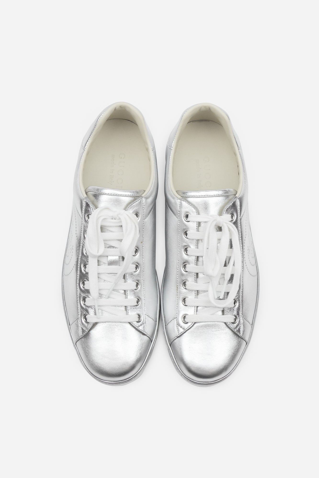 Interlocking Silver Metallic GG Sneakers