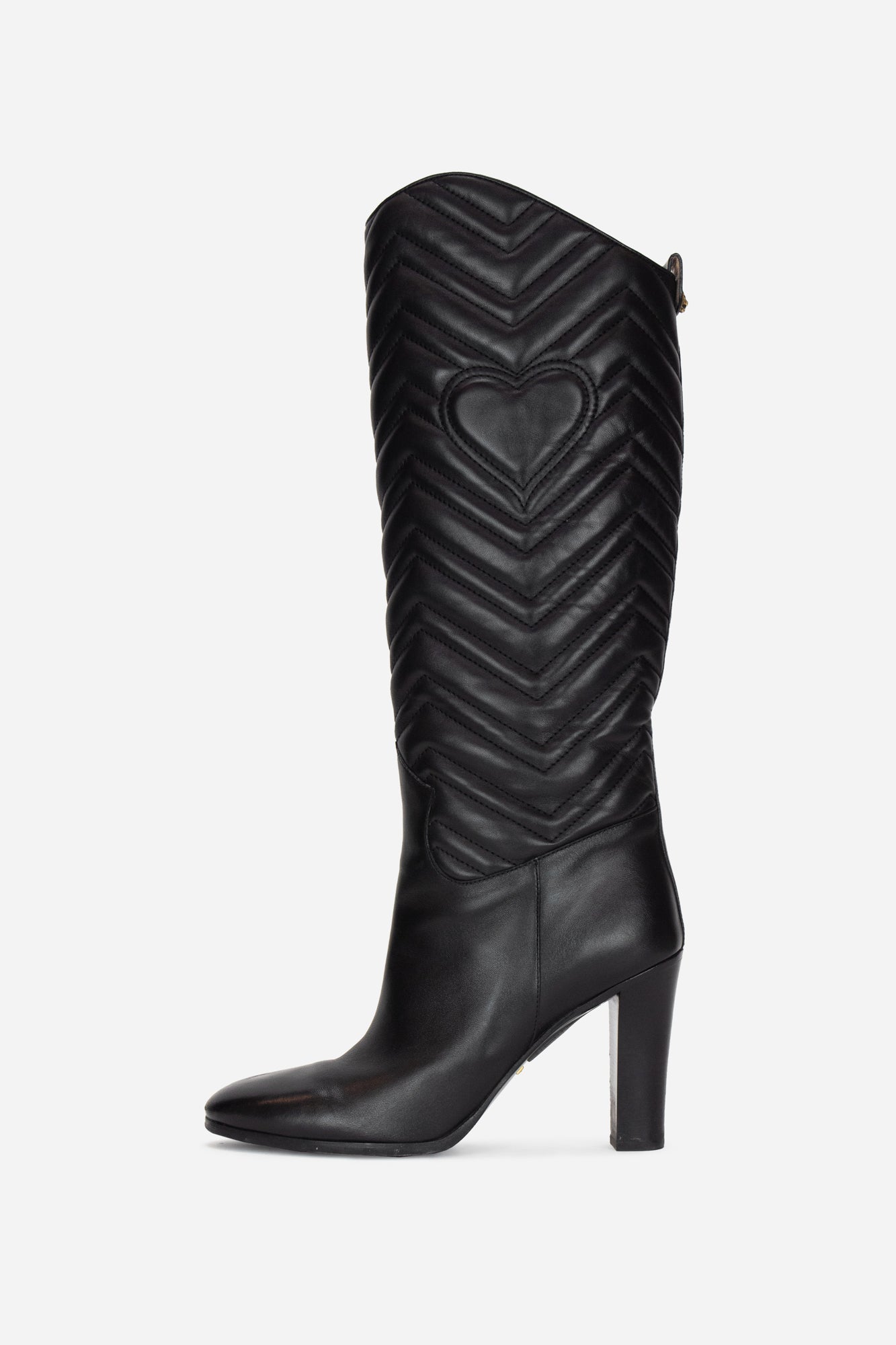 Matelassé Heart Boots Black