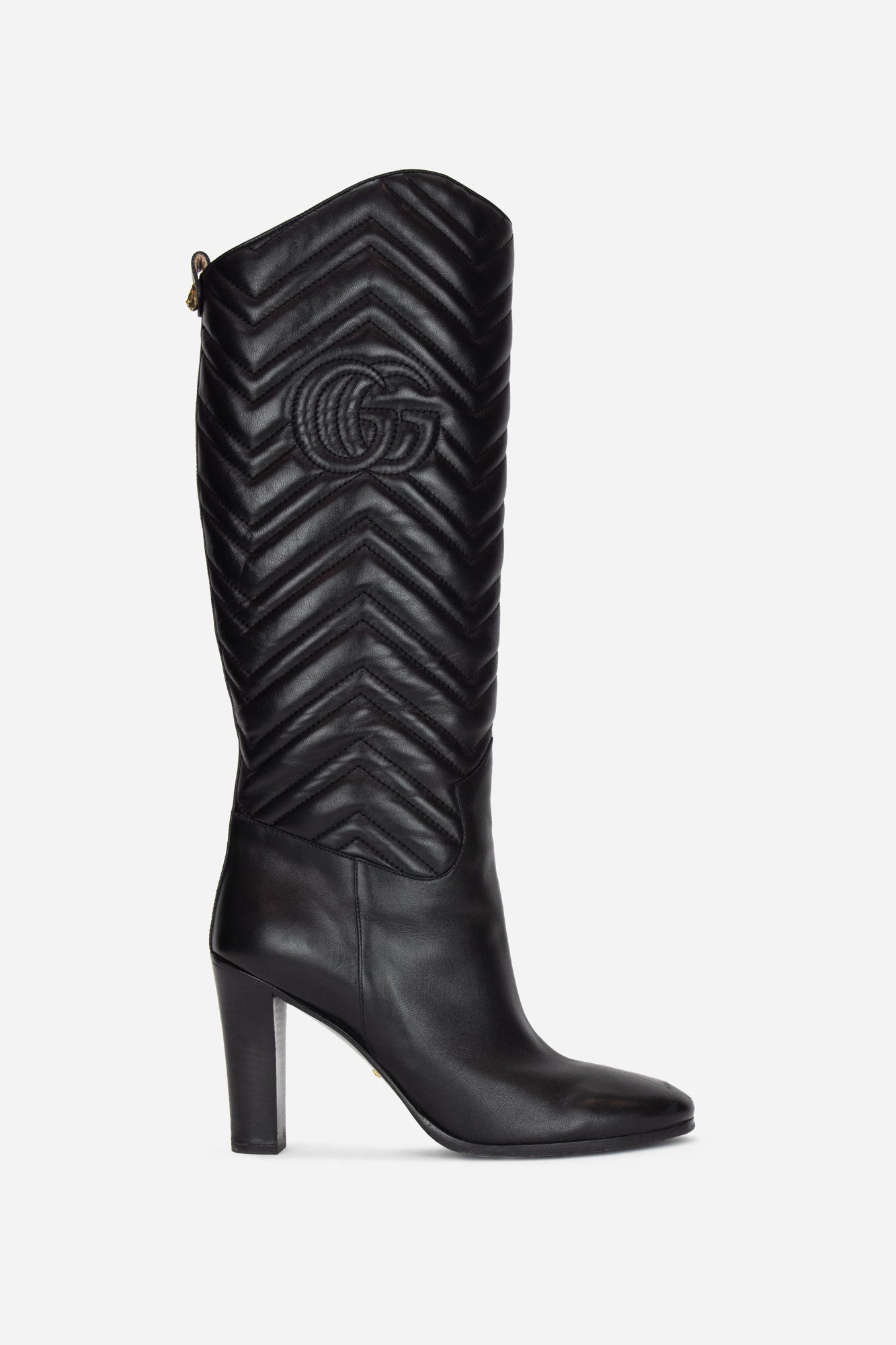 Matelassé Heart Boots Black