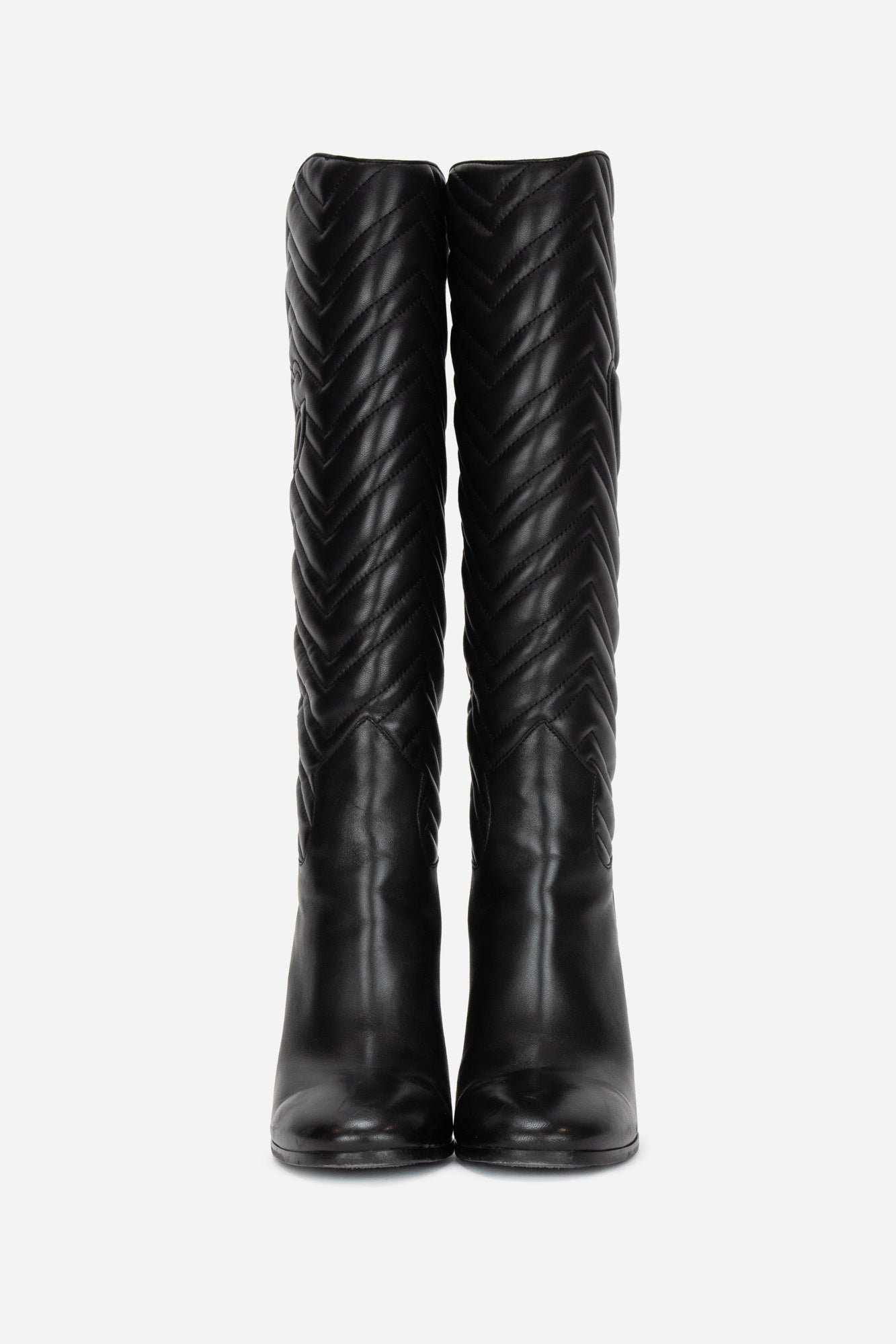 Matelassé Heart Boots Black