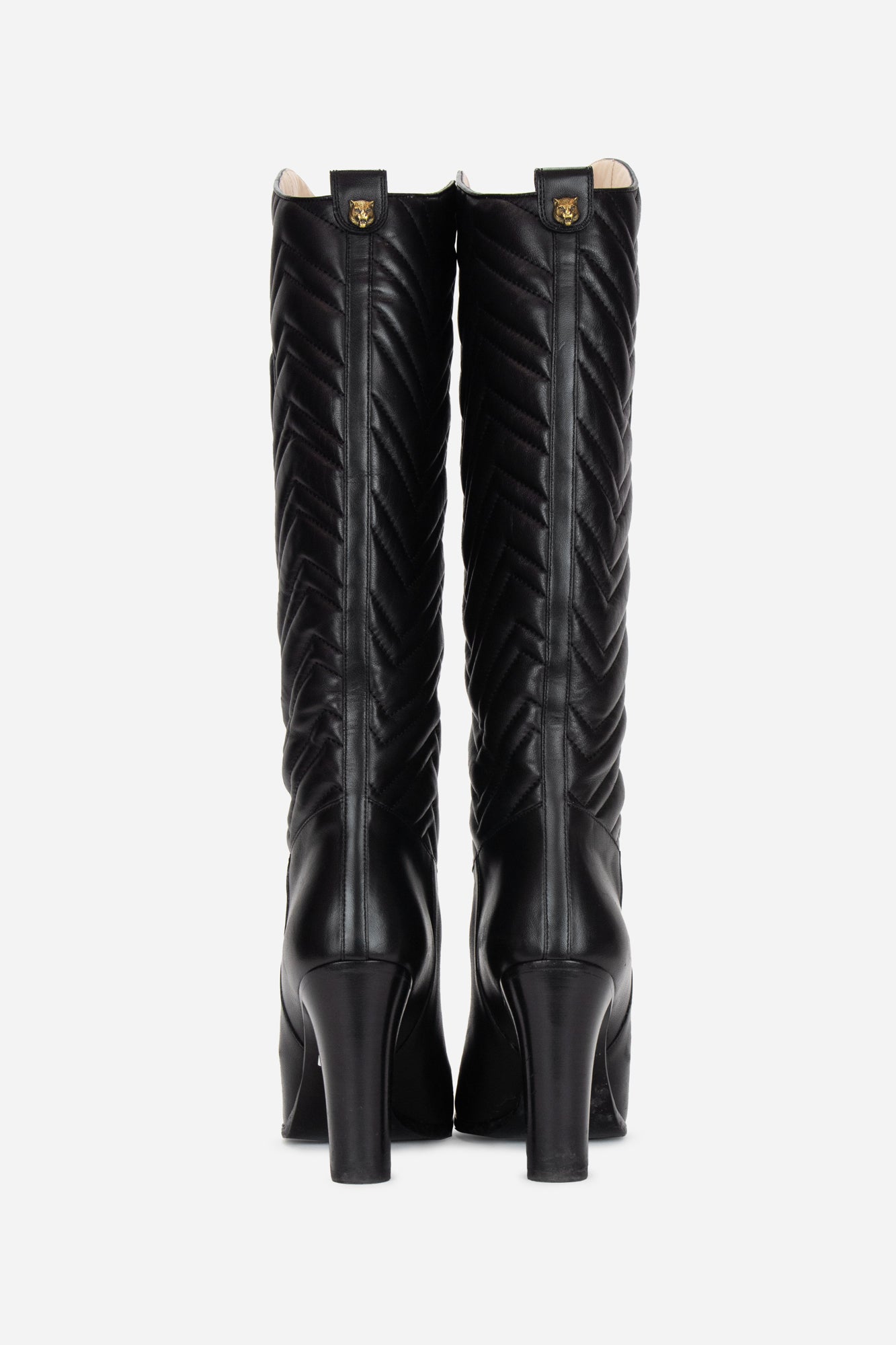 Matelassé Heart Boots Black