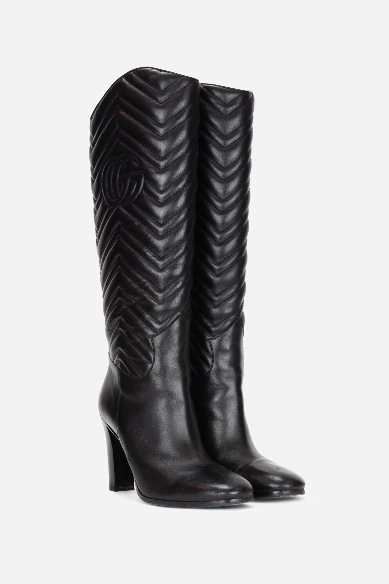 Matelassé Heart Boots Black
