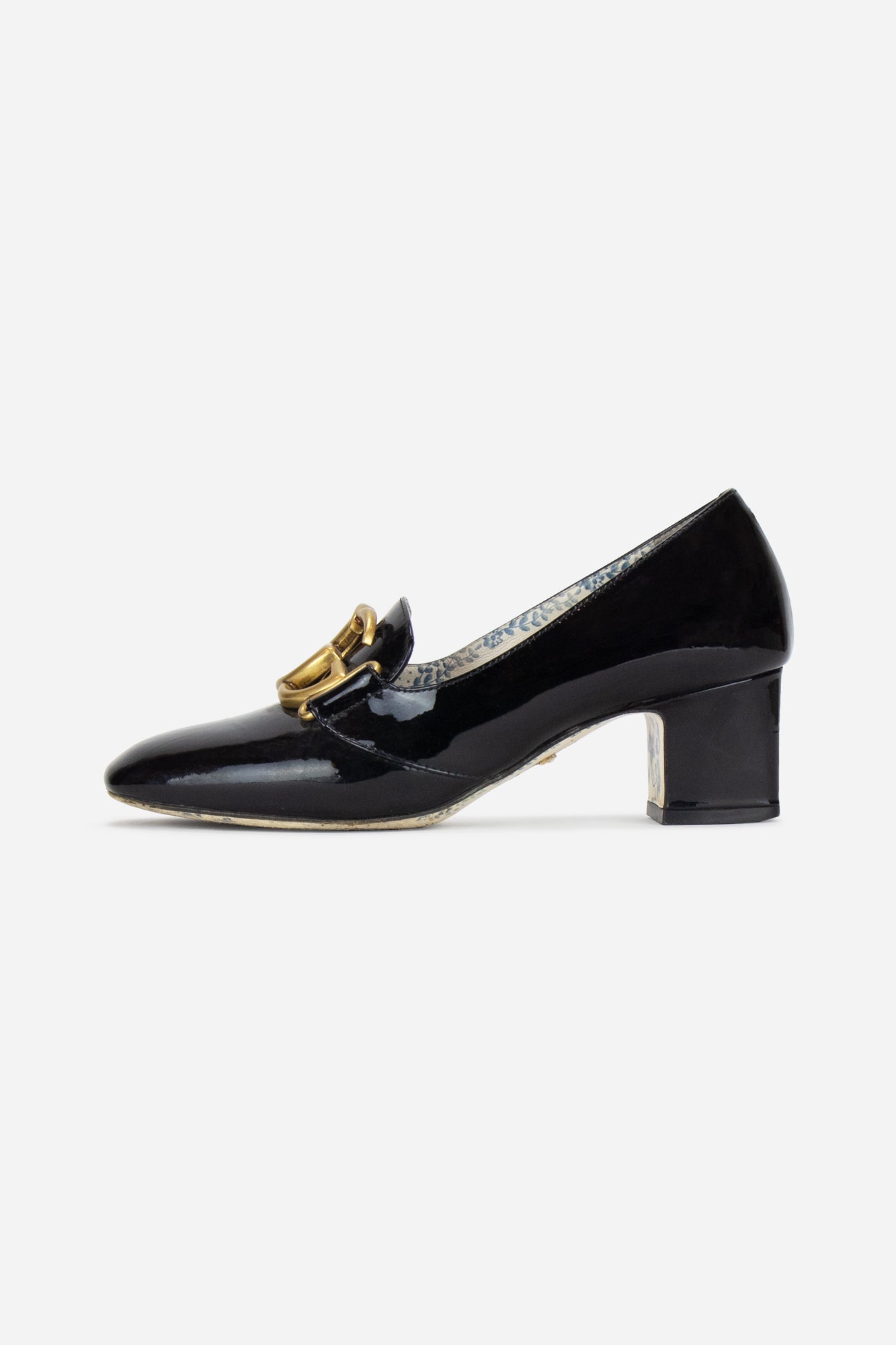 Patent Leather GG Block Heels