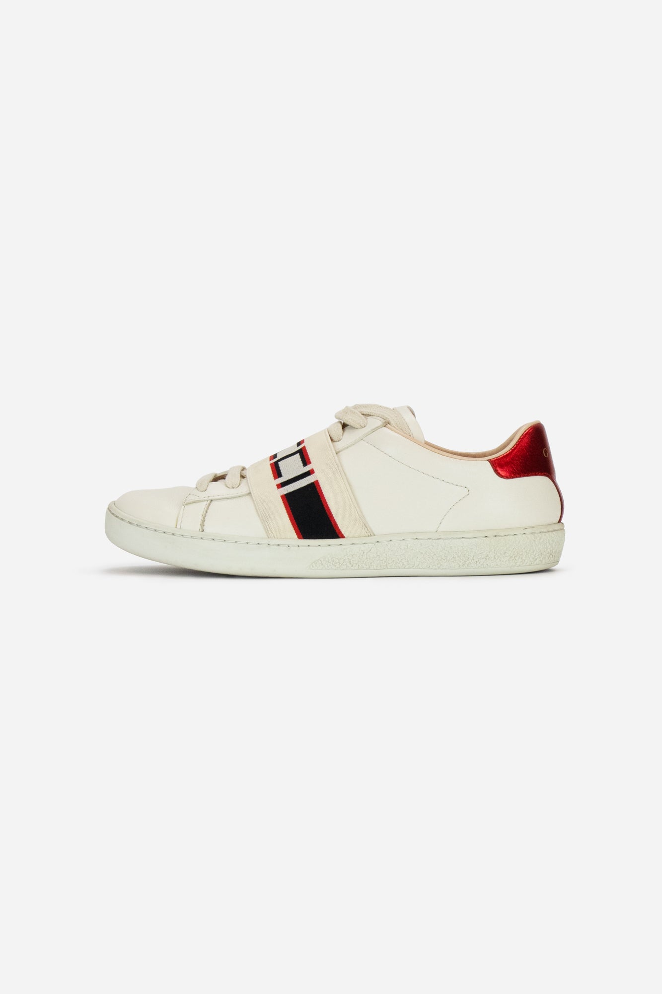 White Ace Logo Strap Sneaker