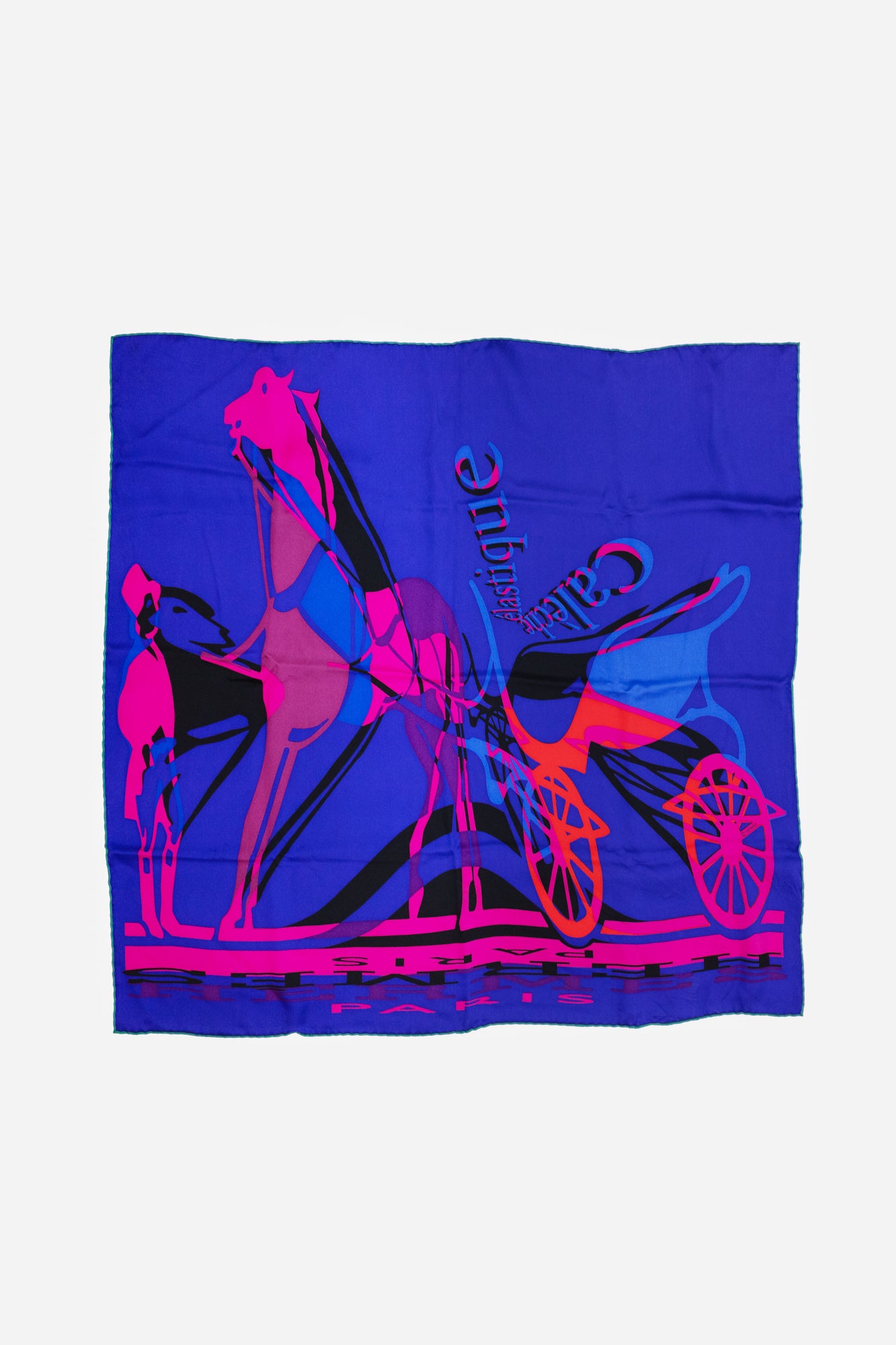 Caleche Elastique Purple/Red Silk Scarf