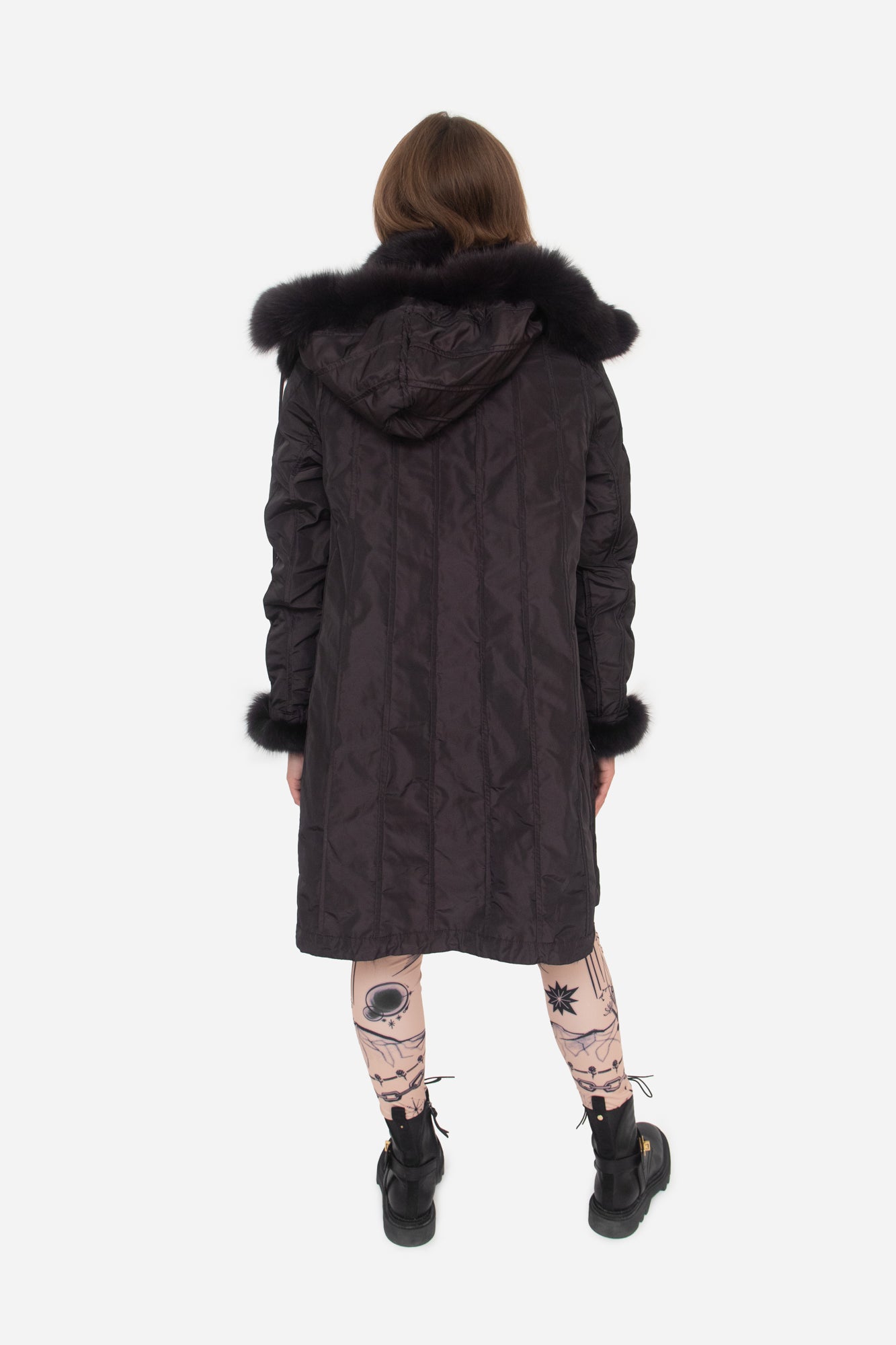 Dark Burgundy Reversible Fox Fur Coat