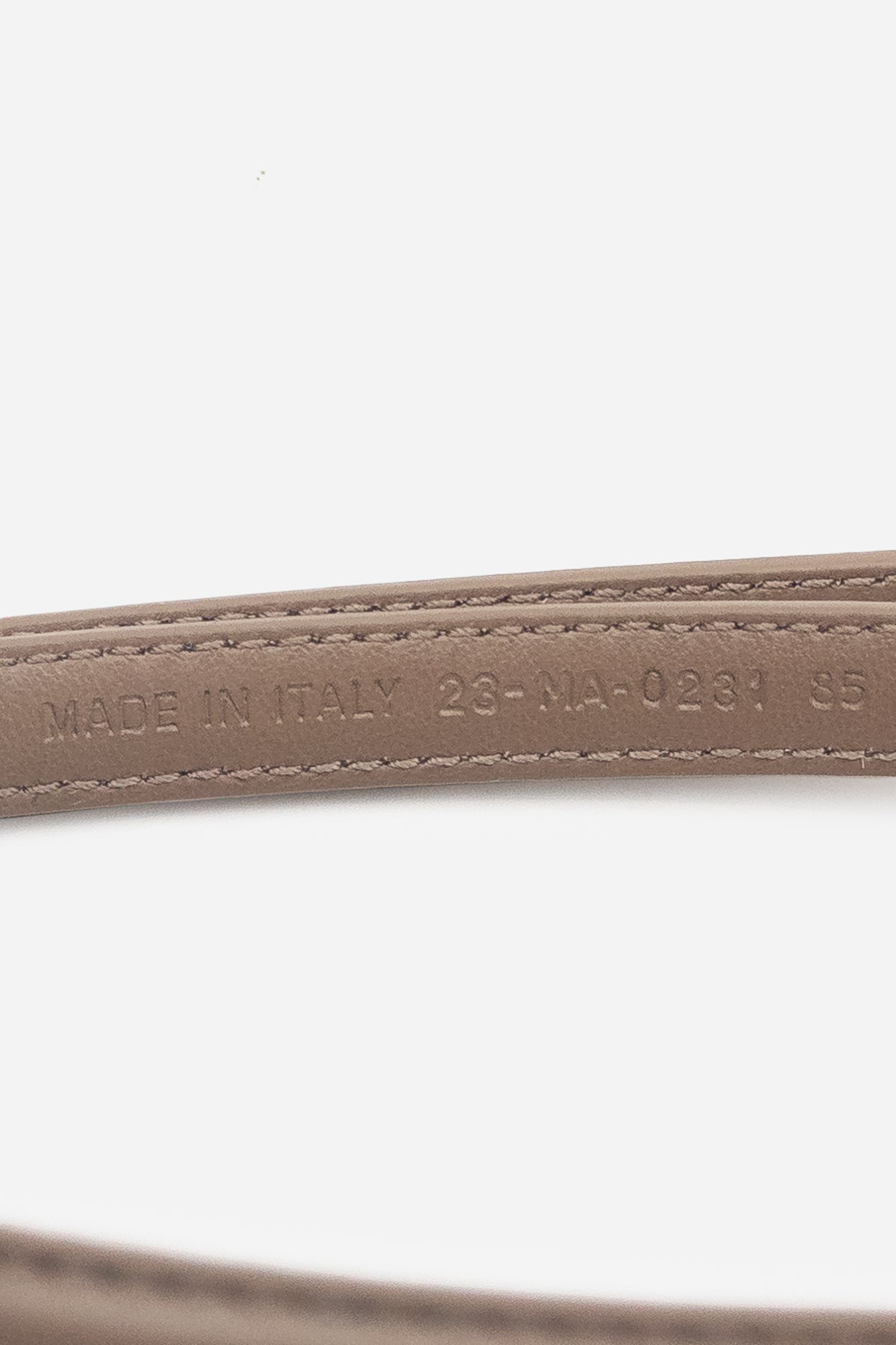 Taupe Logo Belt with Gold Hardware