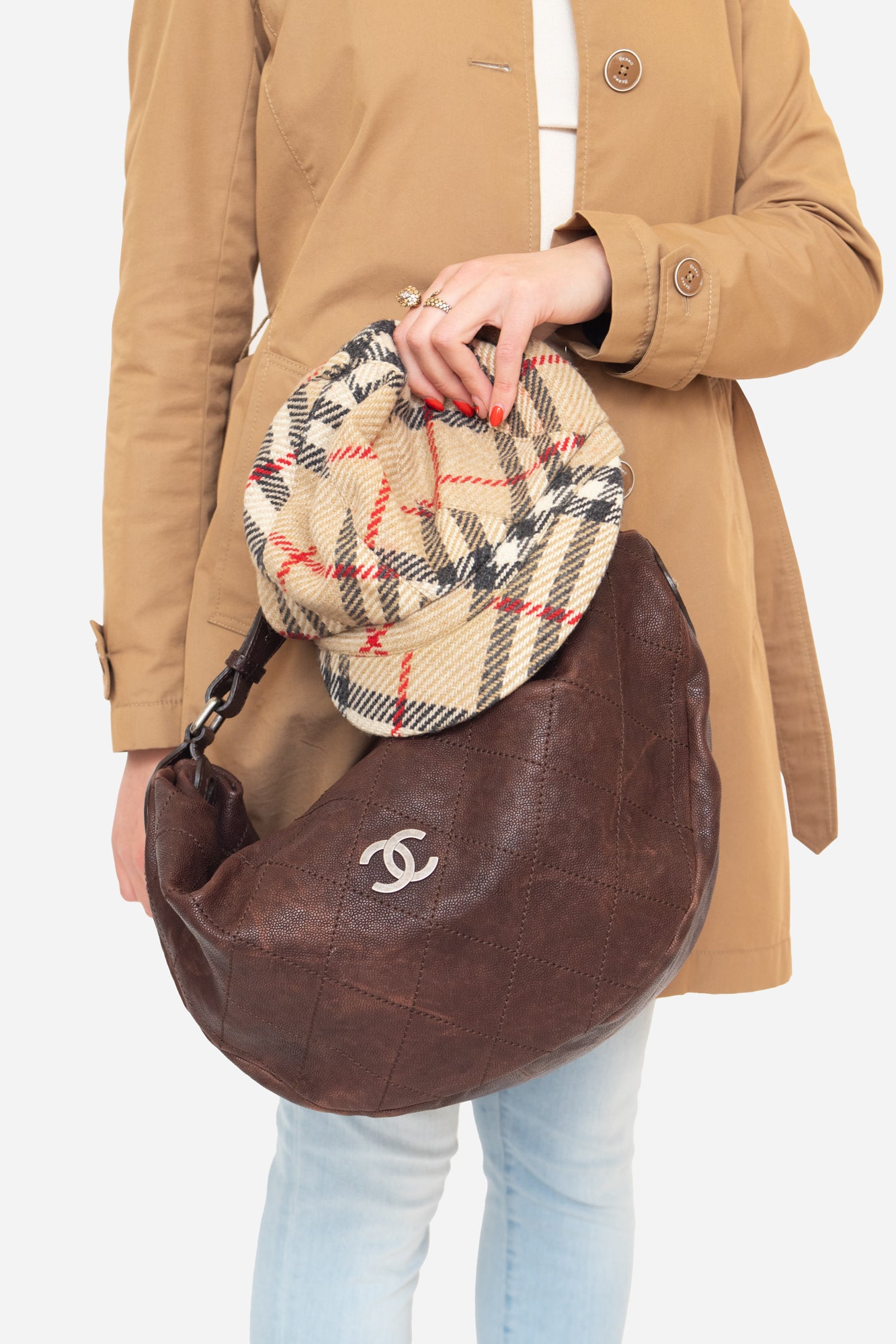 Short Brim Wool Brit Print Hat