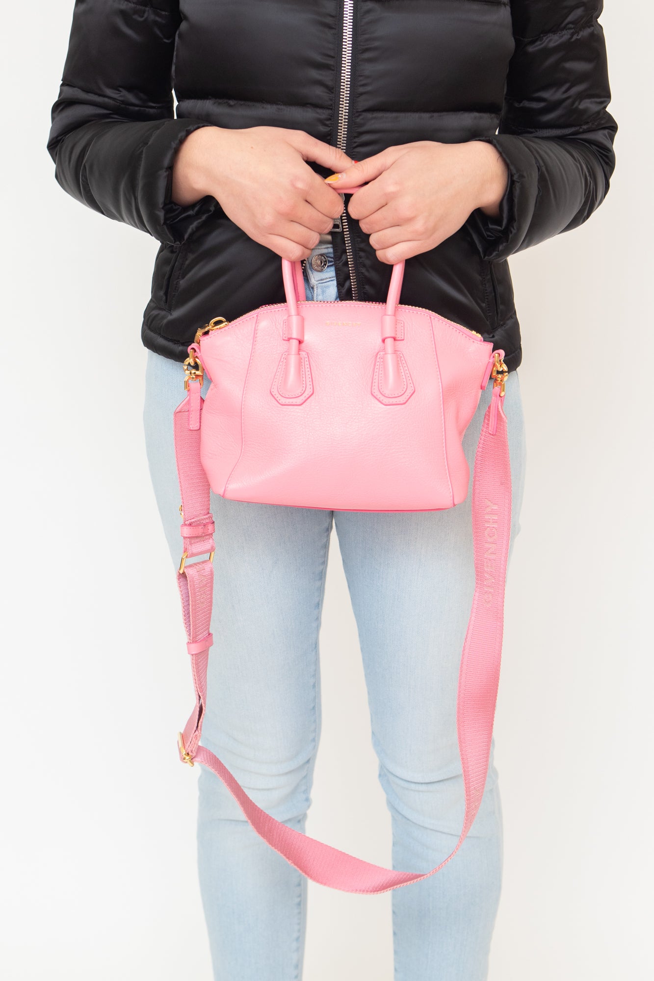 Pink Leather Mini Antigona Bag