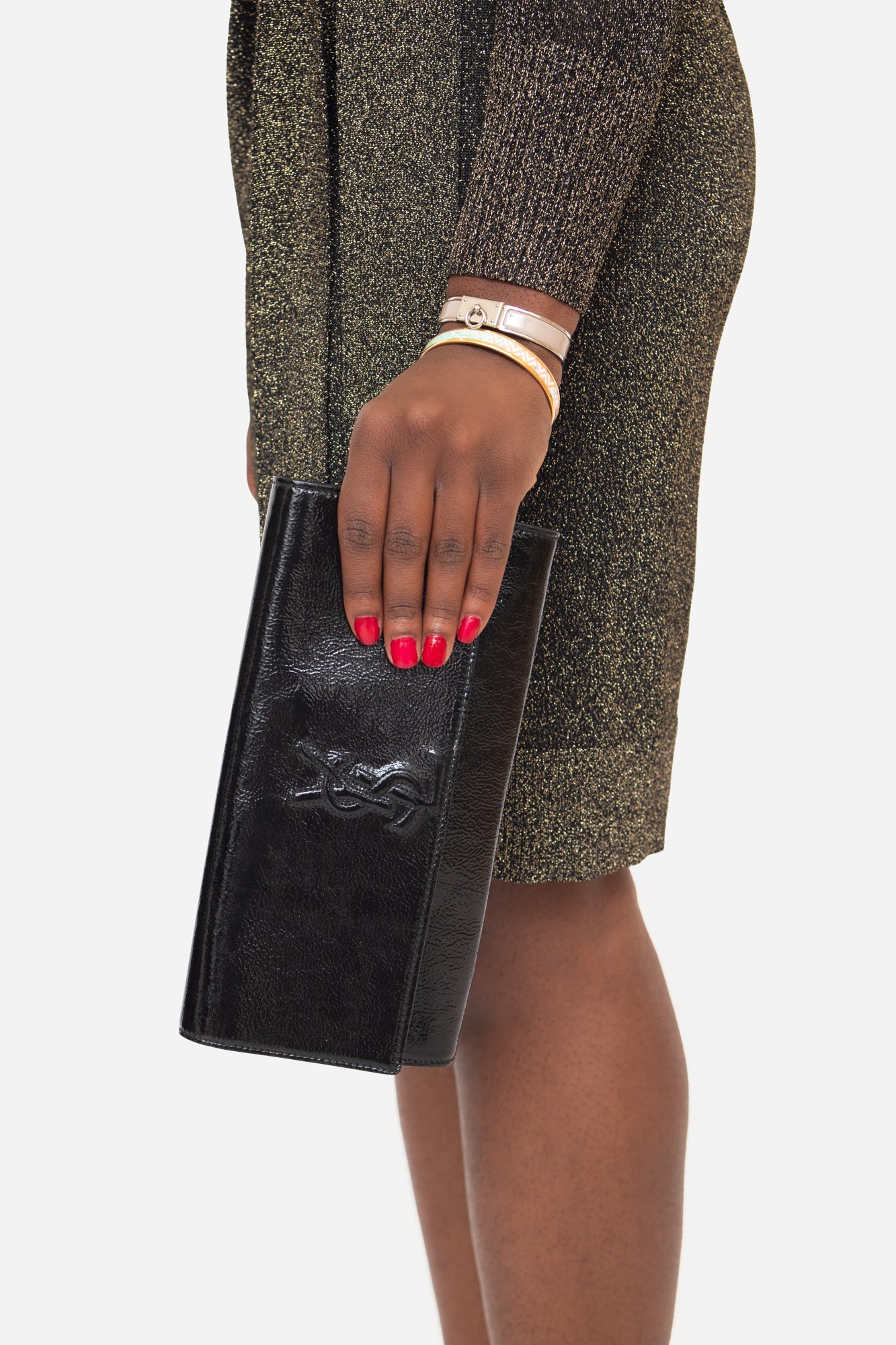 Black Patent Belle De Jour Envelope Clutch