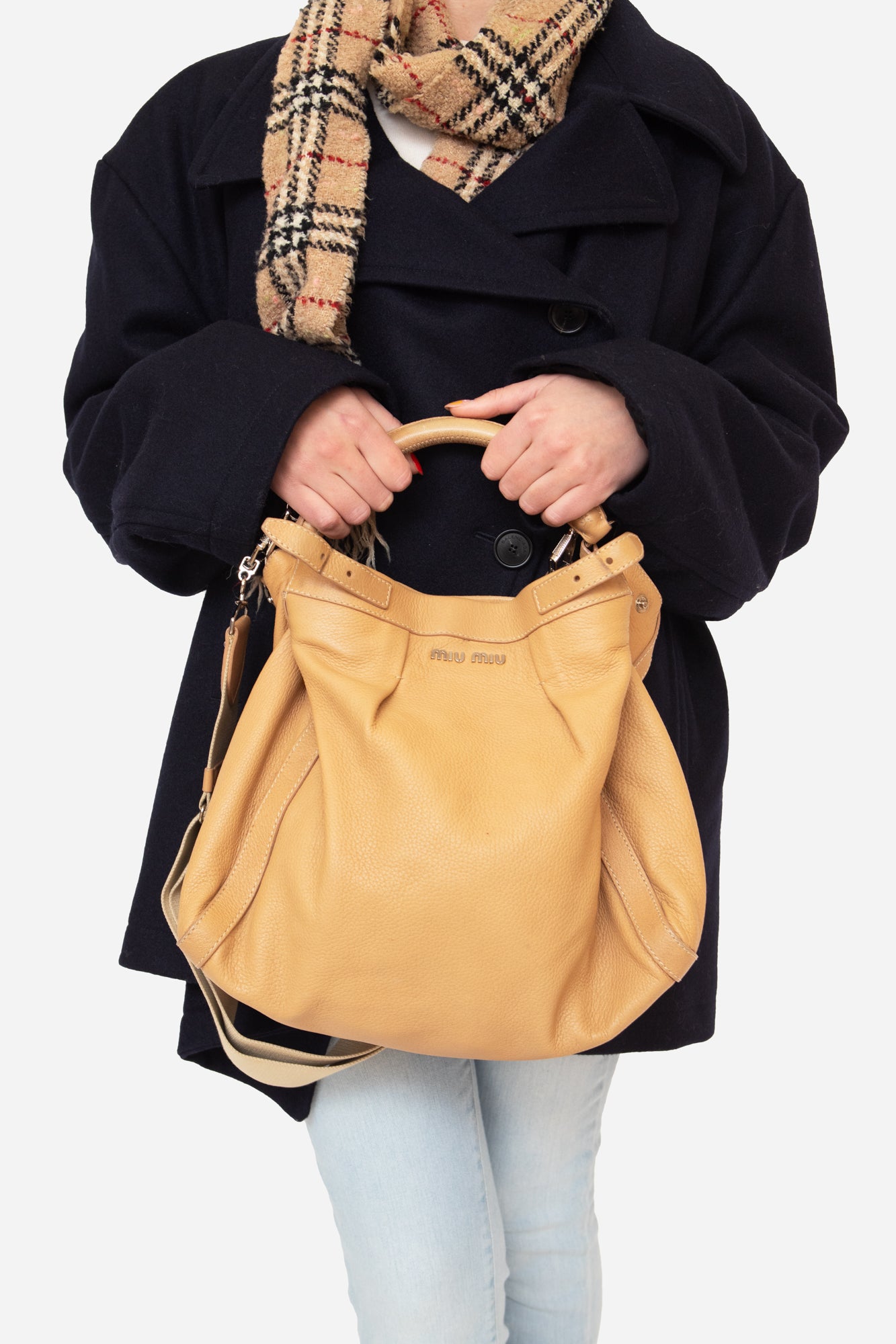 Camel Leather Crossbody Bag