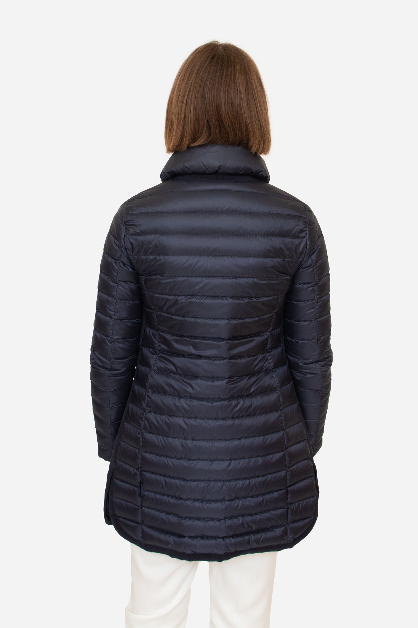 Navy Multi Pocket Nylon Puffer