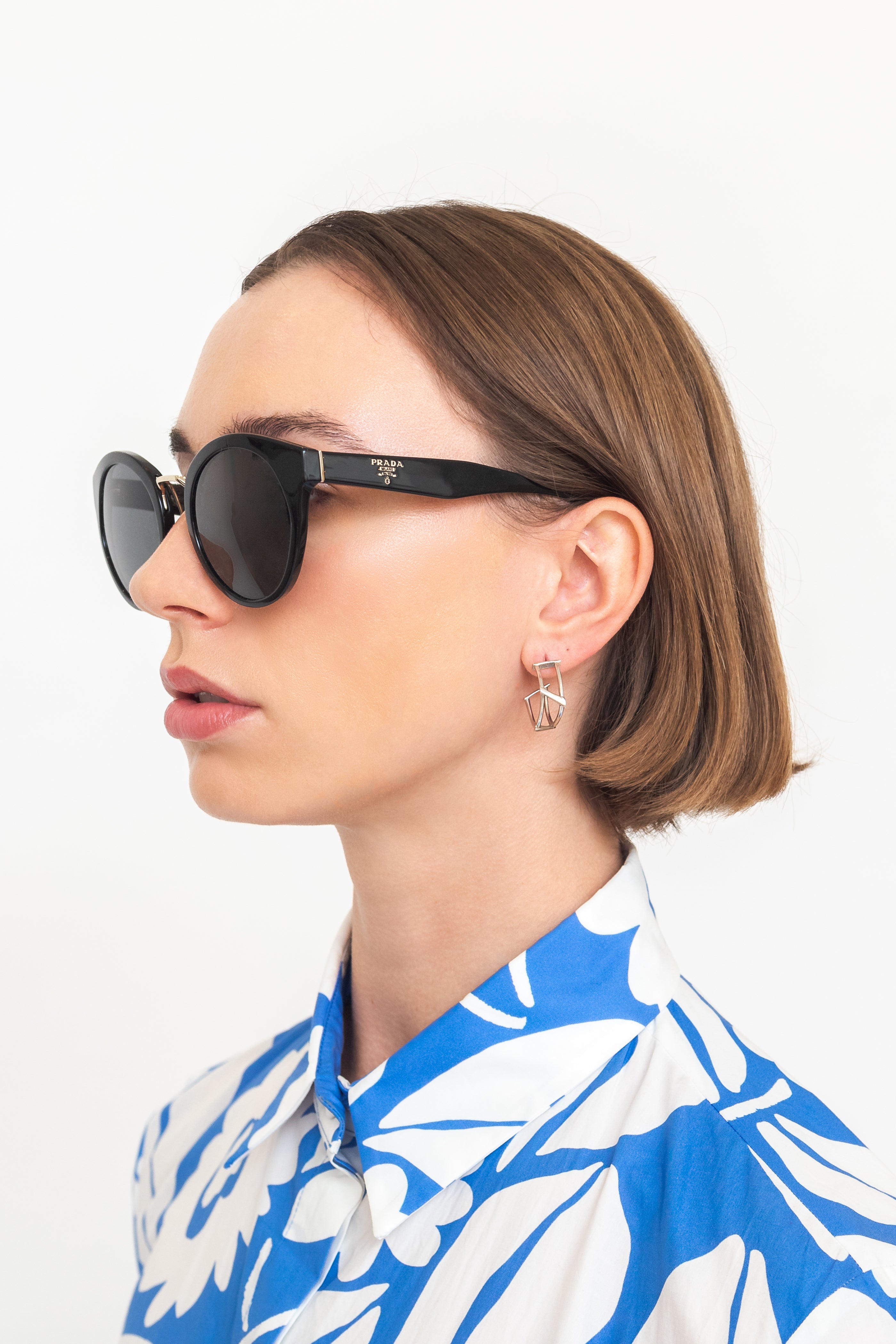 Silver Frank Gehry Torque Hoop Earrings