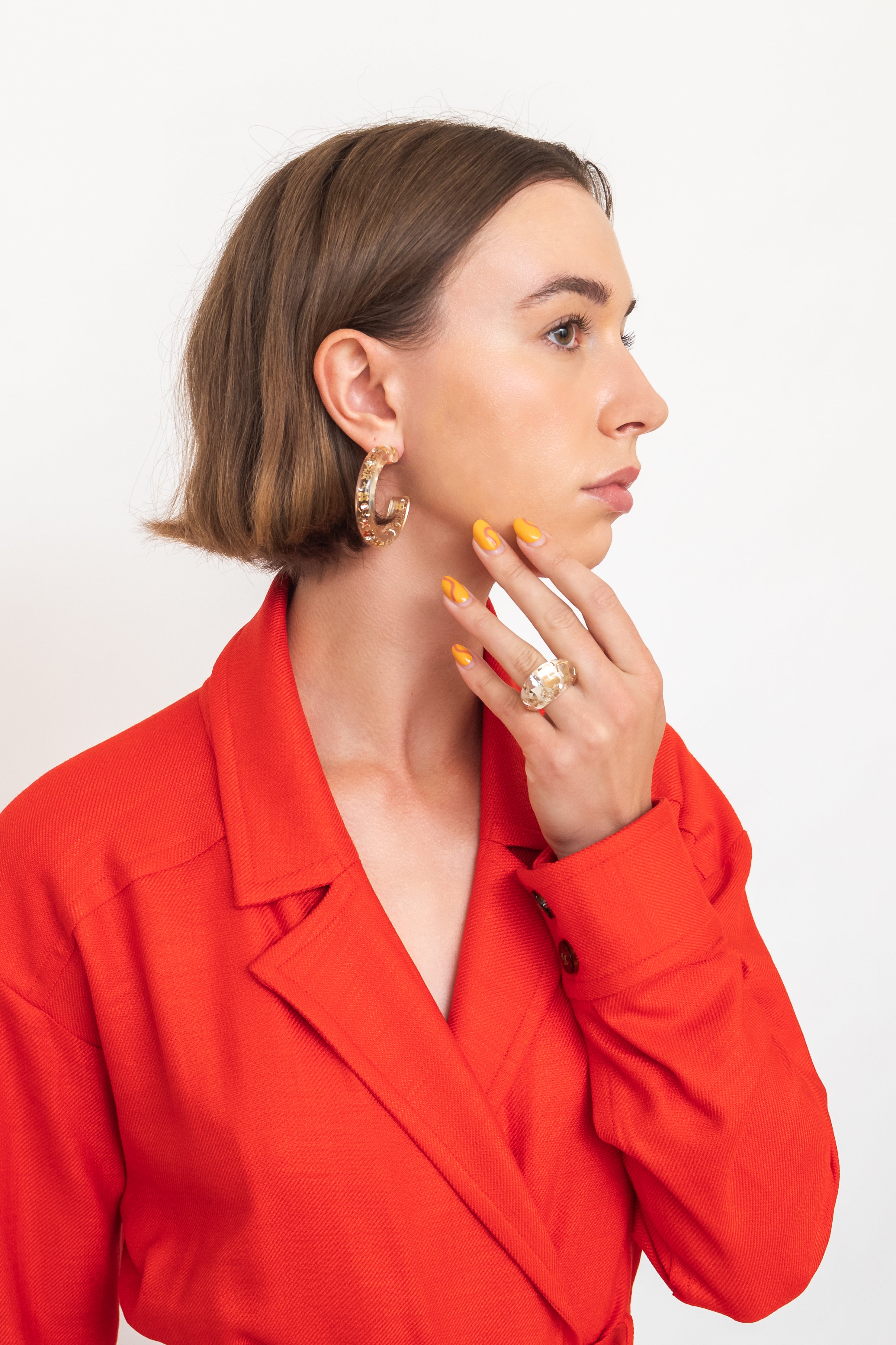 Clear Inclusion Hoop Earrings