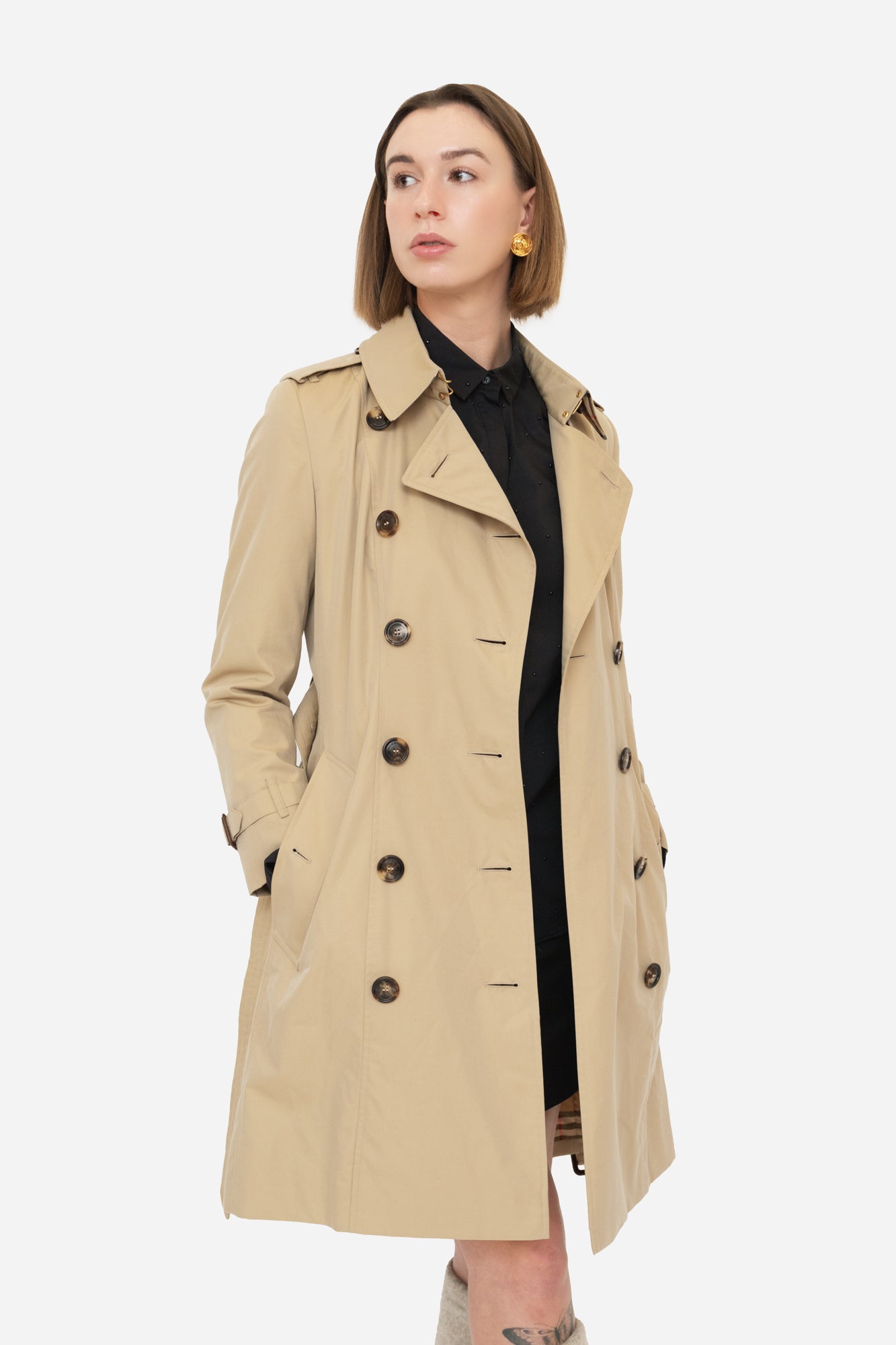 Honey Double Breasted Chelsea Trench