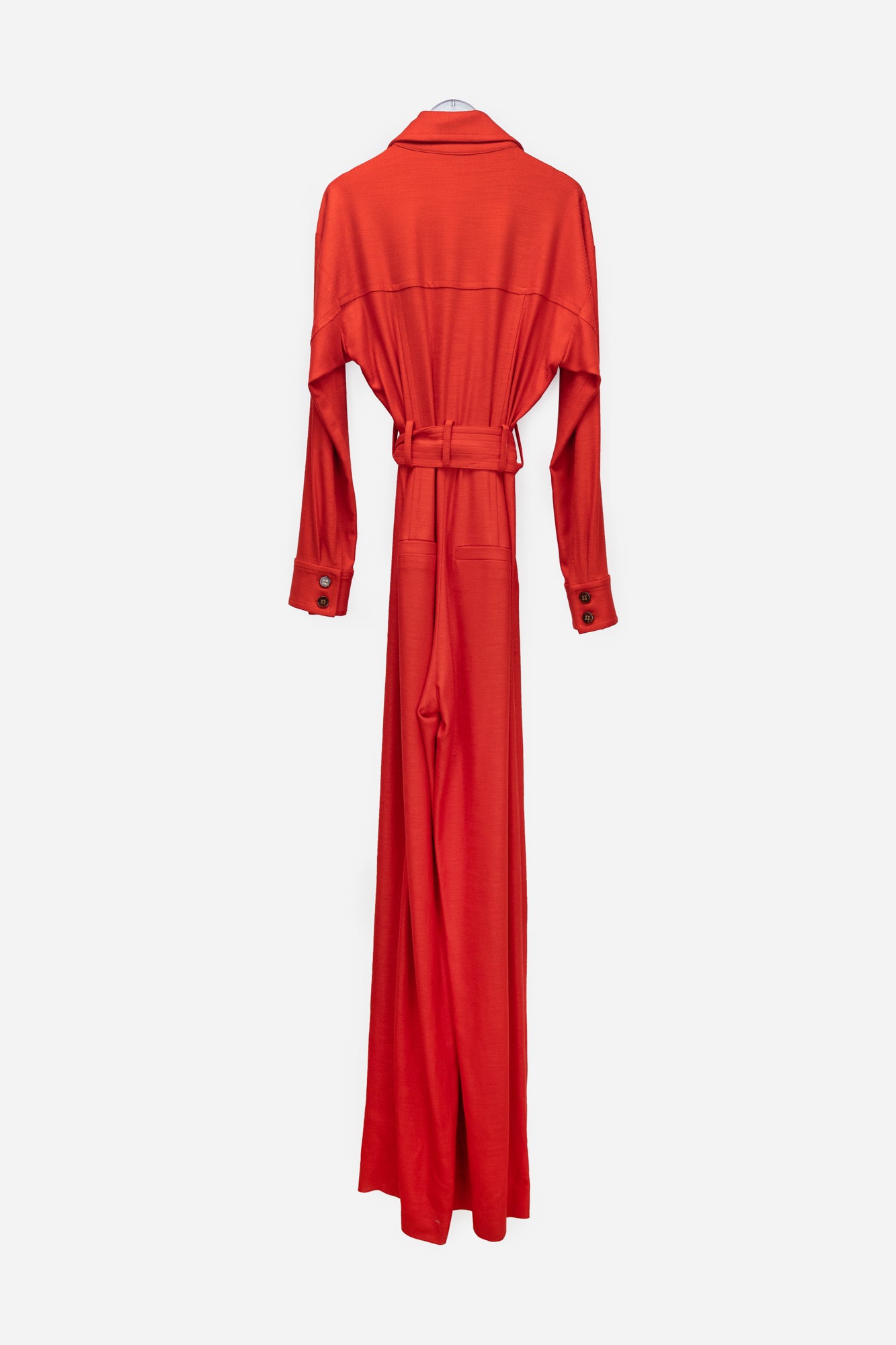 Red 'Lionel' Tie Front Utility Jumpsuit