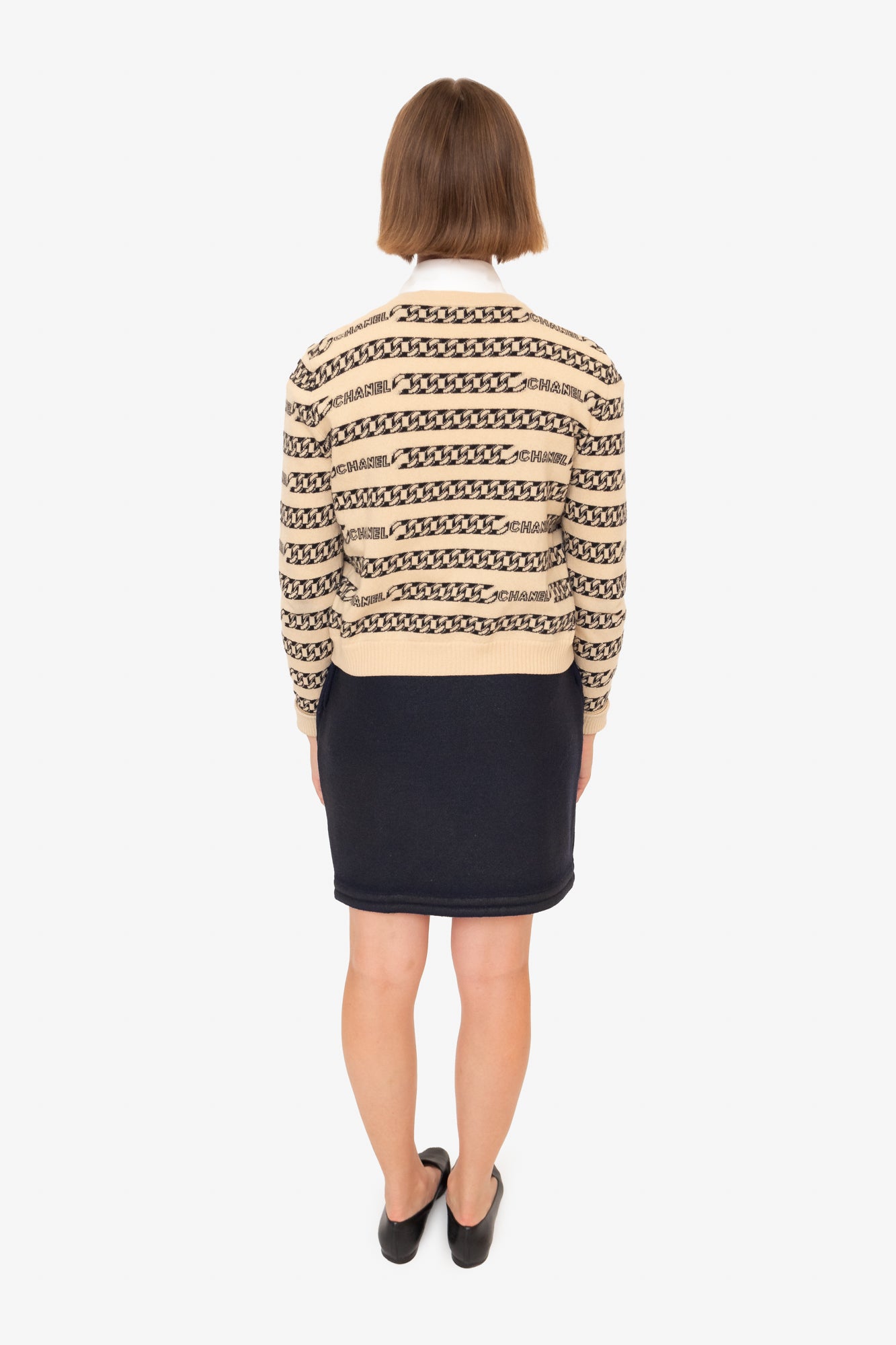 Navy CC Logo Knitted Mini Skirt