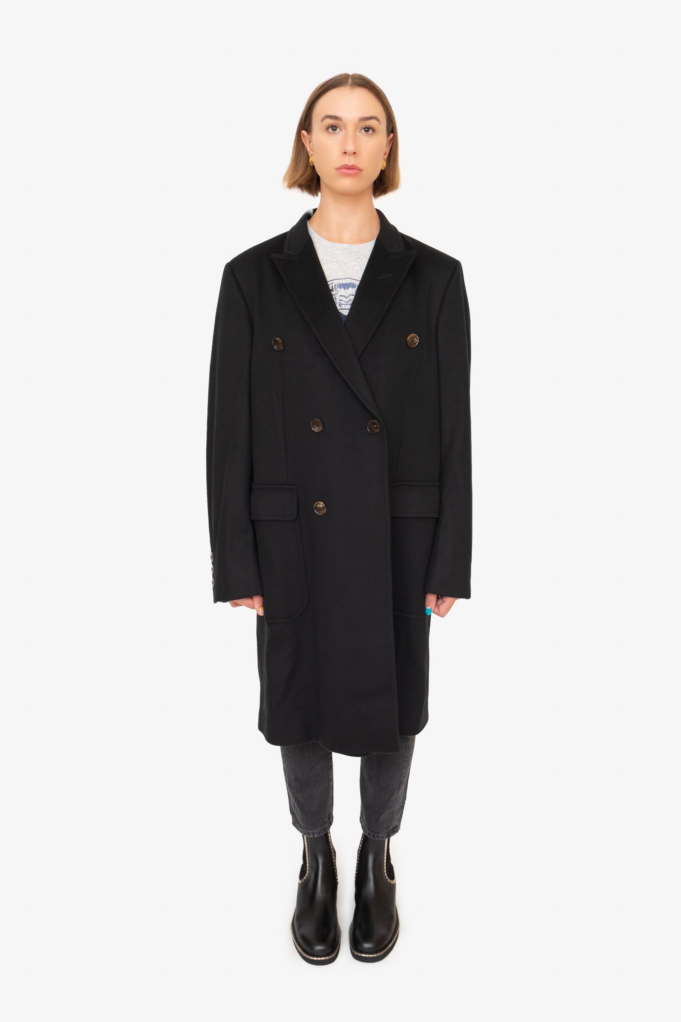 Black Wool Trench Coat