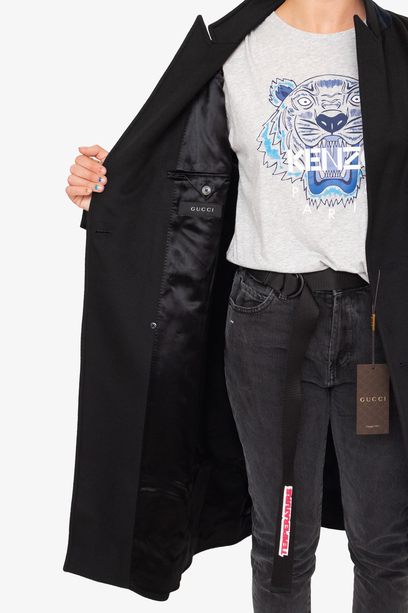 Black Wool Trench Coat