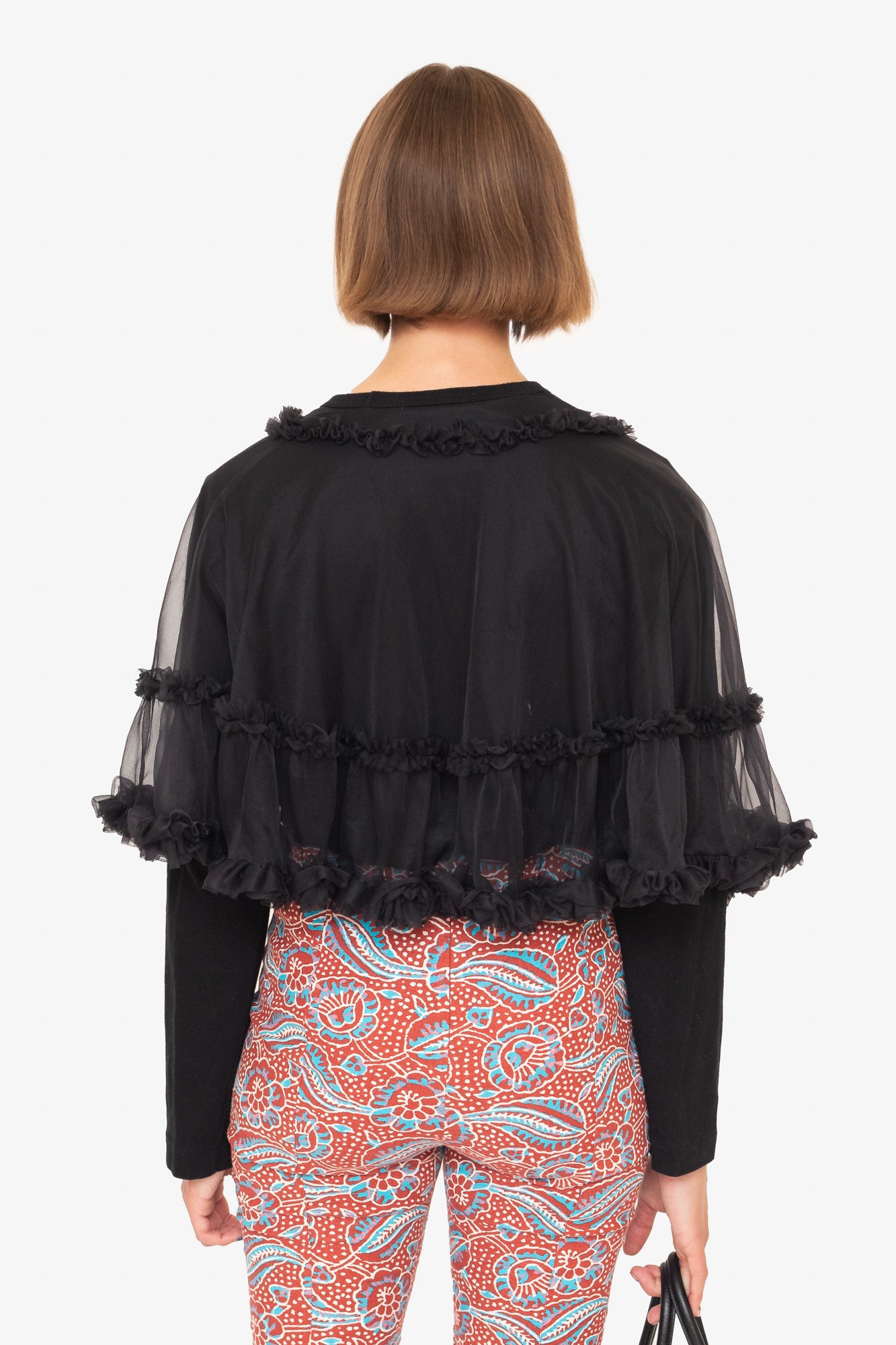 Black Tulle Cape Longsleeve