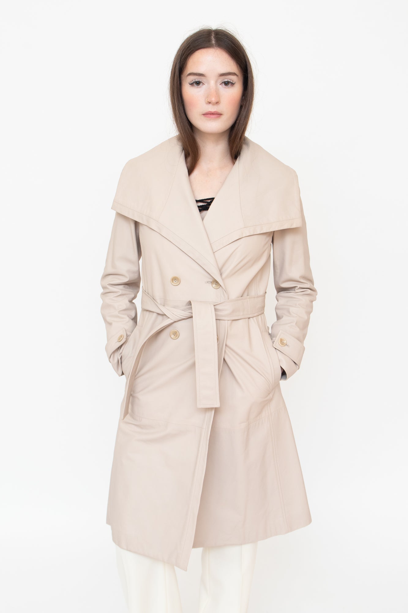 Rcj Jordan Louis Vuitton Women's Trench Coat Beige Wide