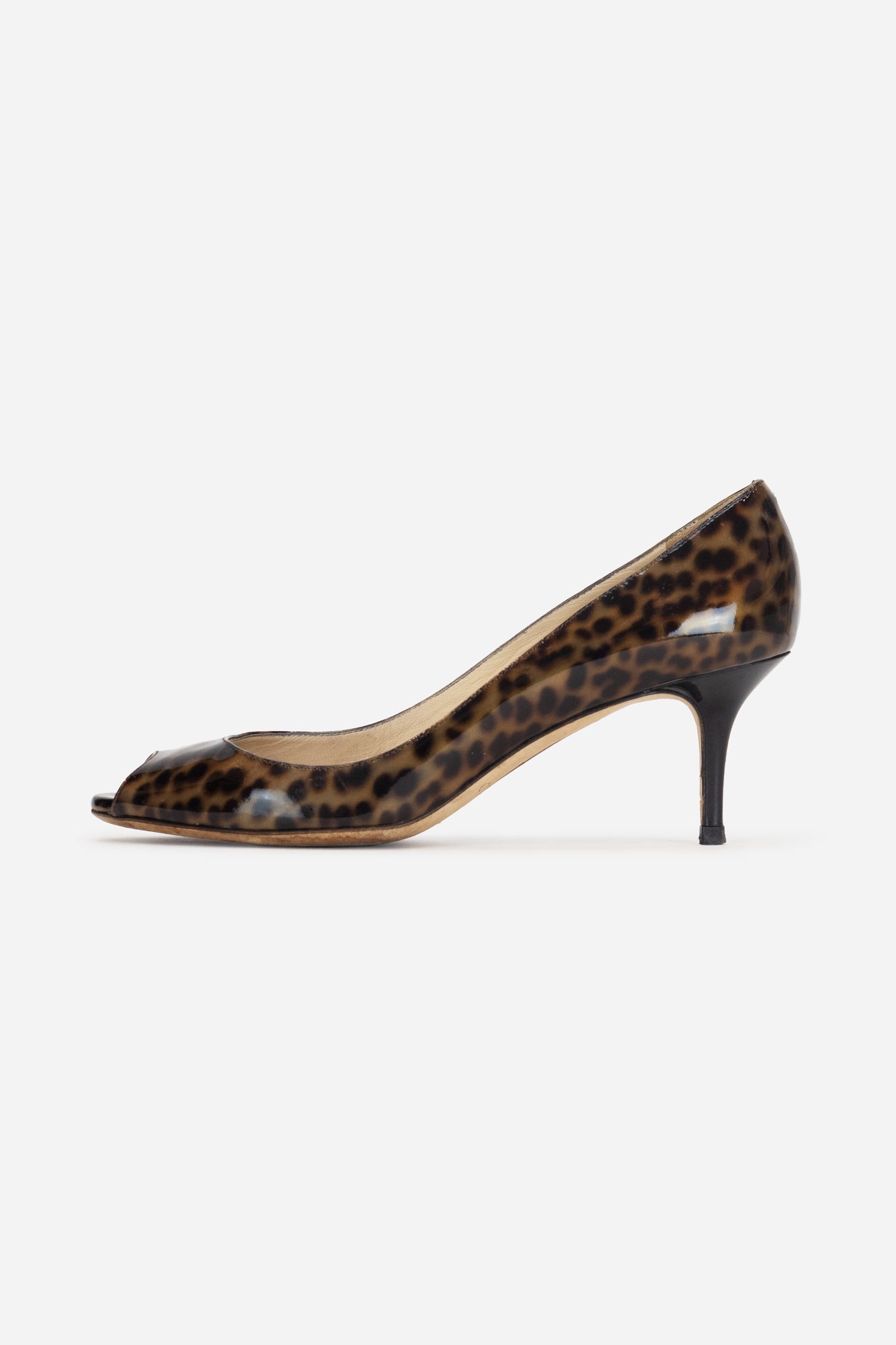 Leopard peep toe pumps best sale