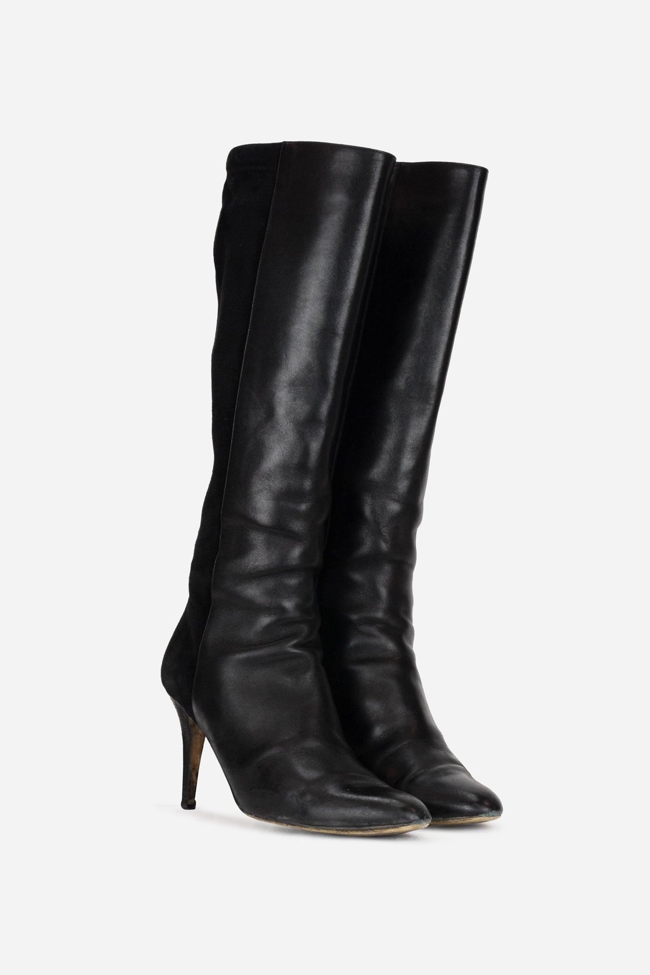 Suede/Leather Knee High Boots